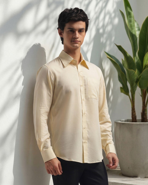 Pastel Yellow Relax Fit Shirt