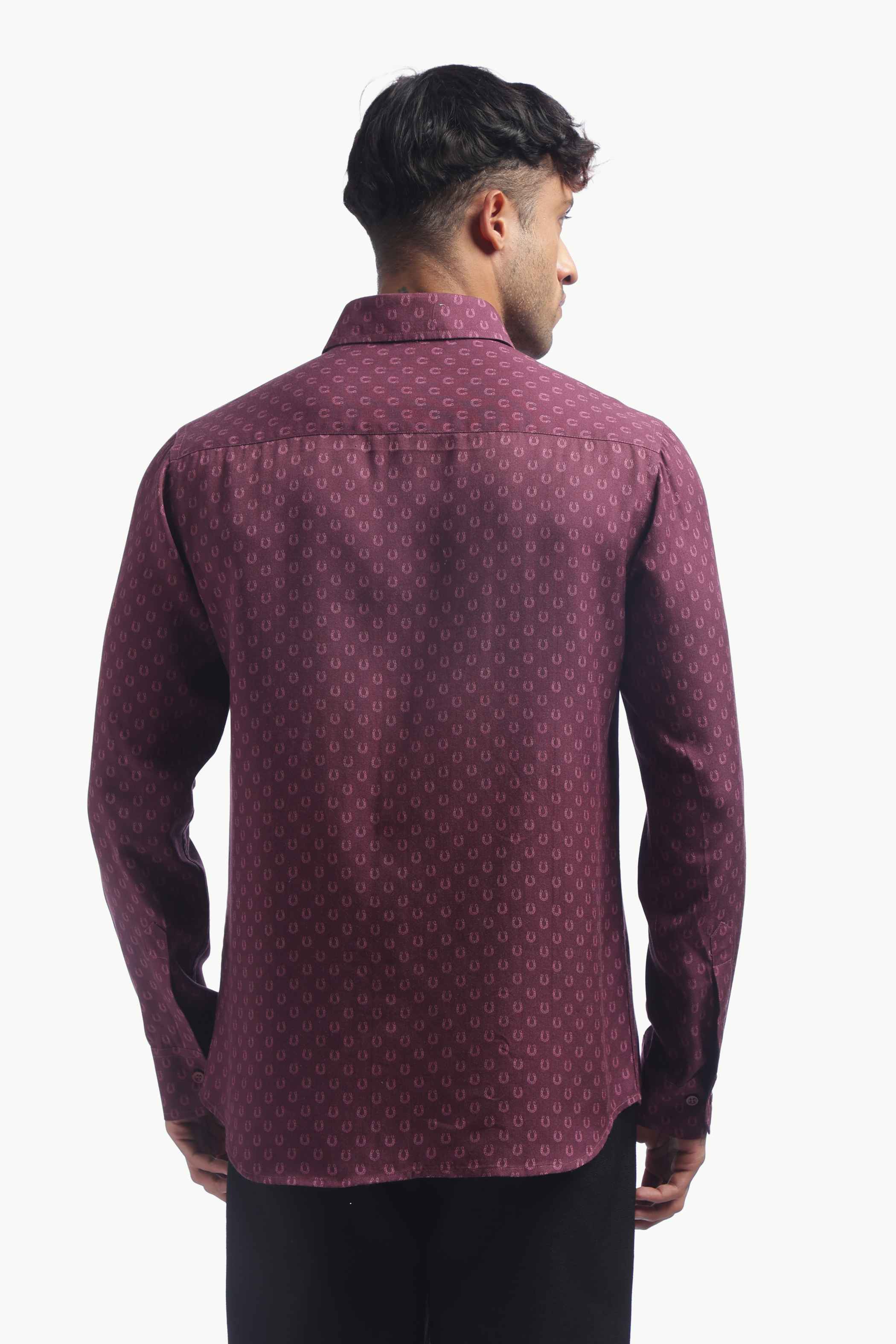 Violet Horse Shoe Print Shirt
