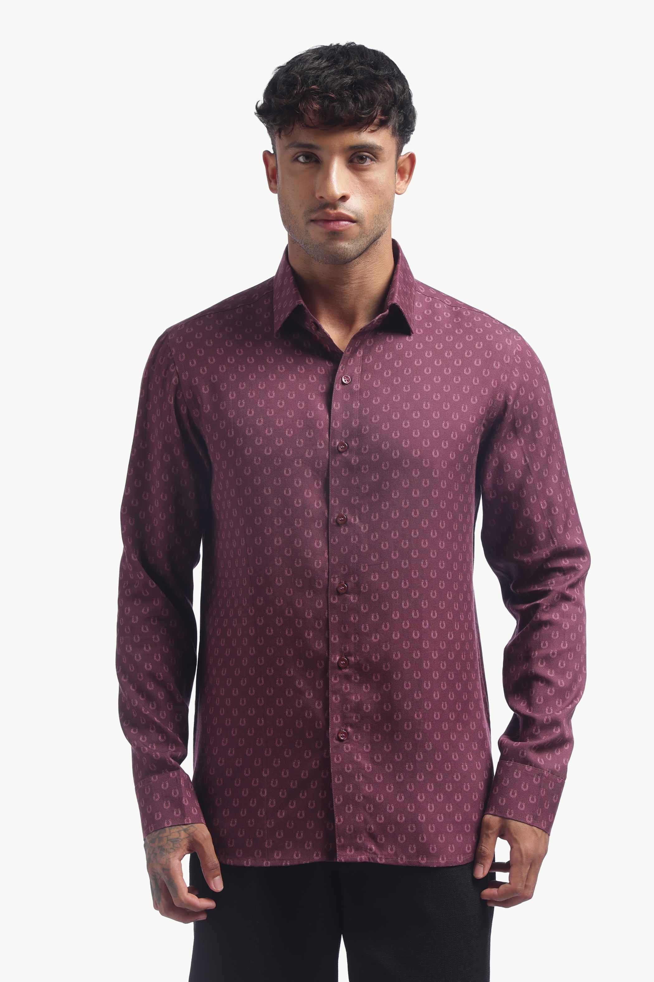 Violet Horse Shoe Print Shirt