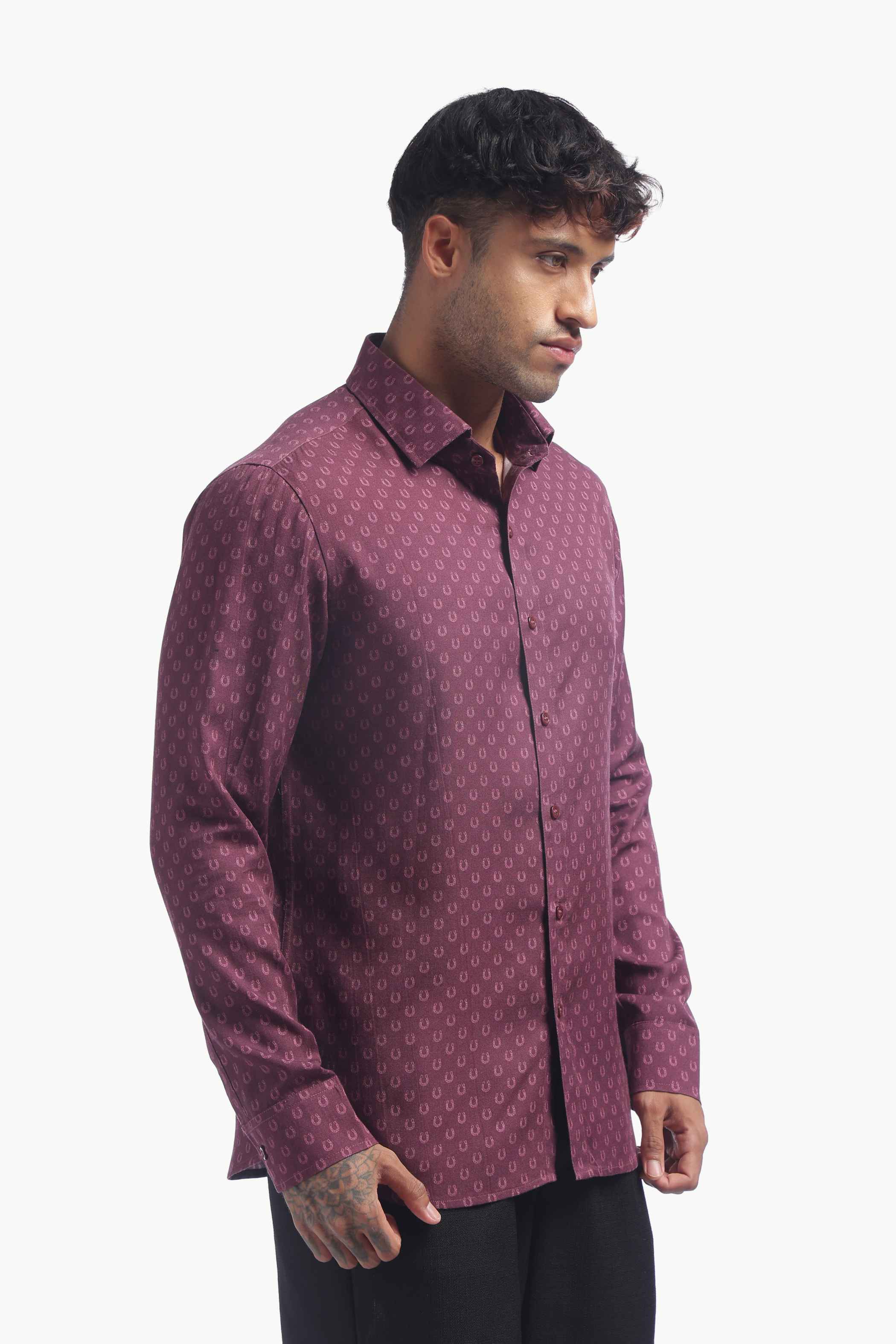 Violet Horse Shoe Print Shirt