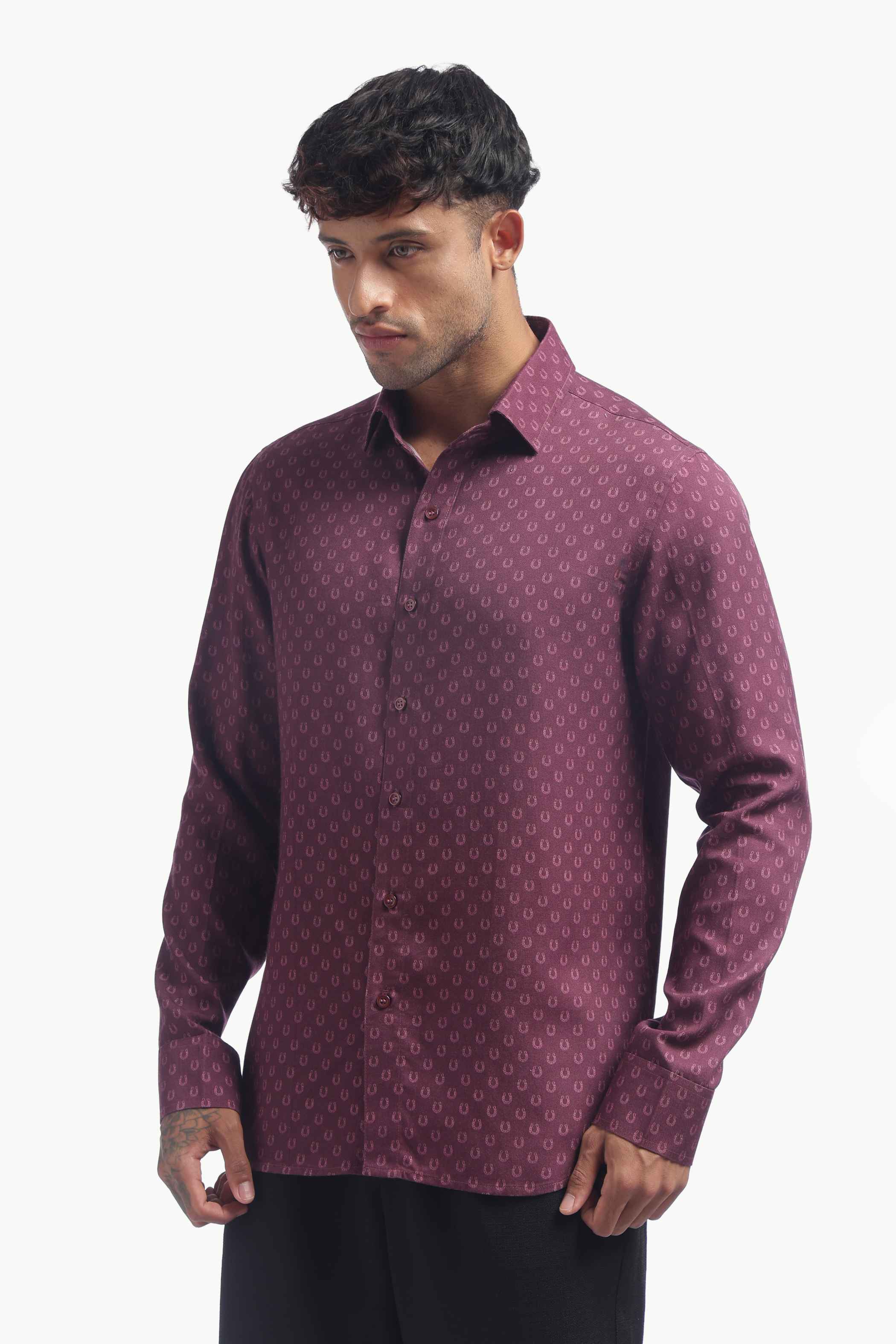 Violet Horse Shoe Print Shirt