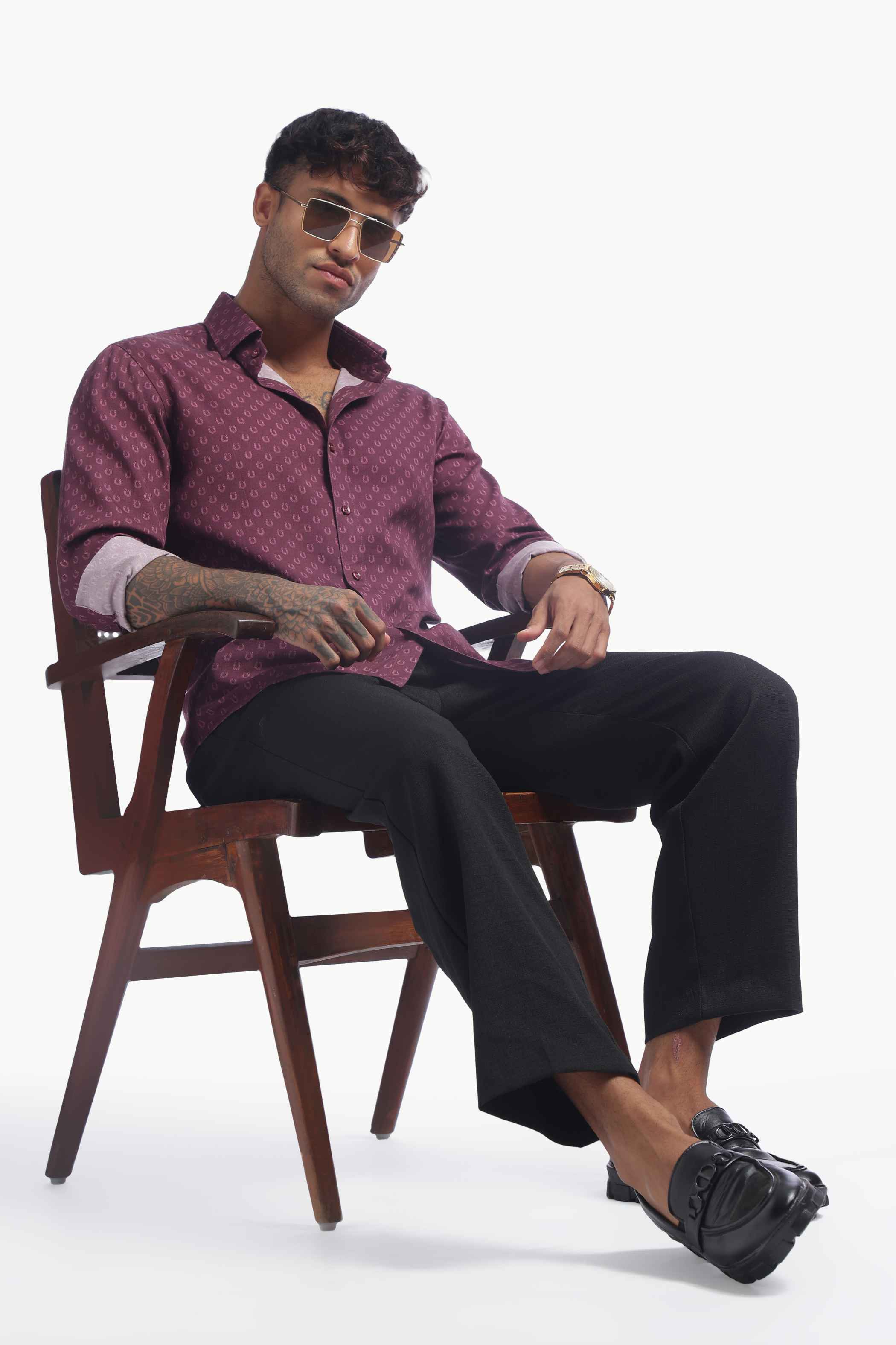 Violet Horse Shoe Print Shirt