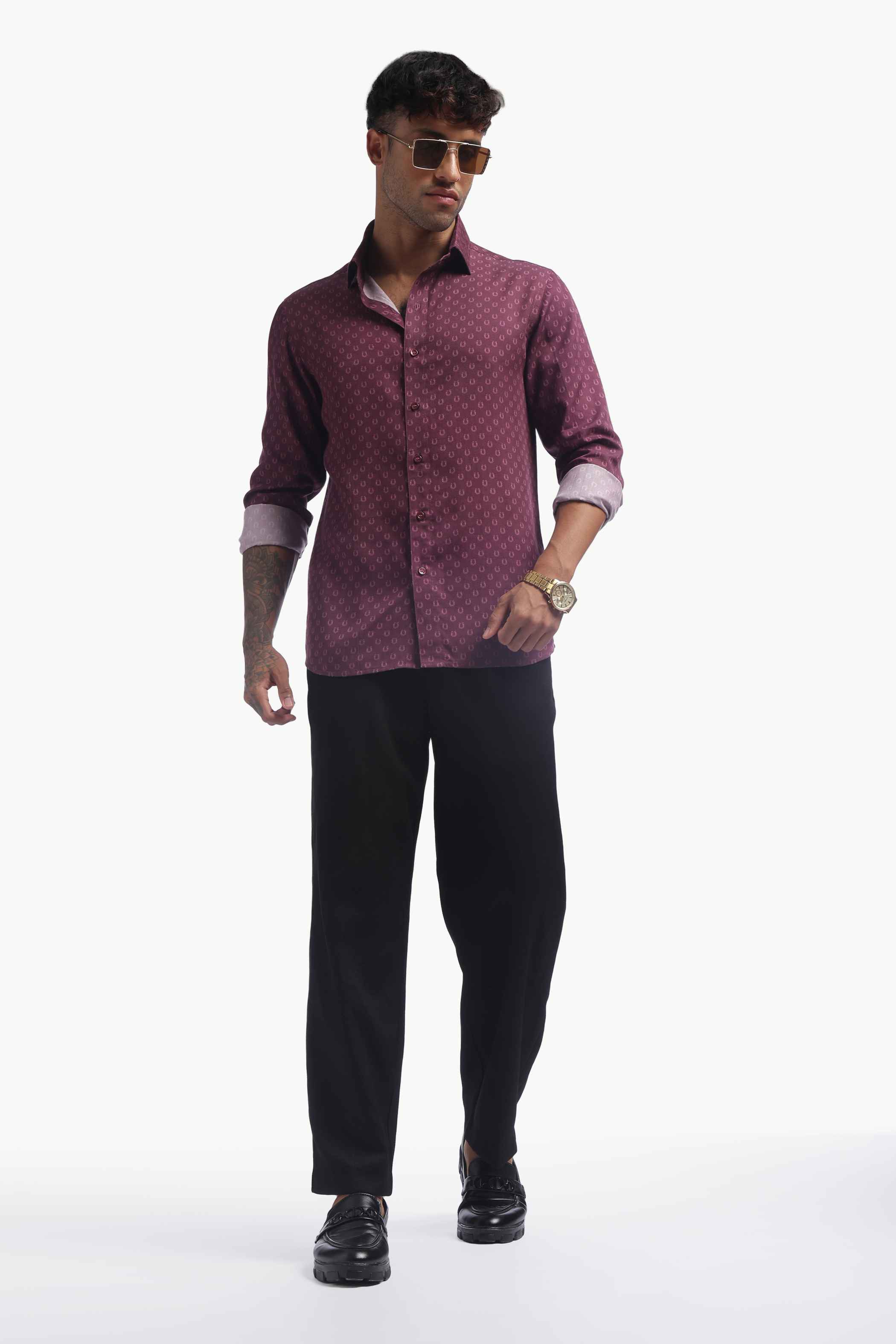 Violet Horse Shoe Print Shirt