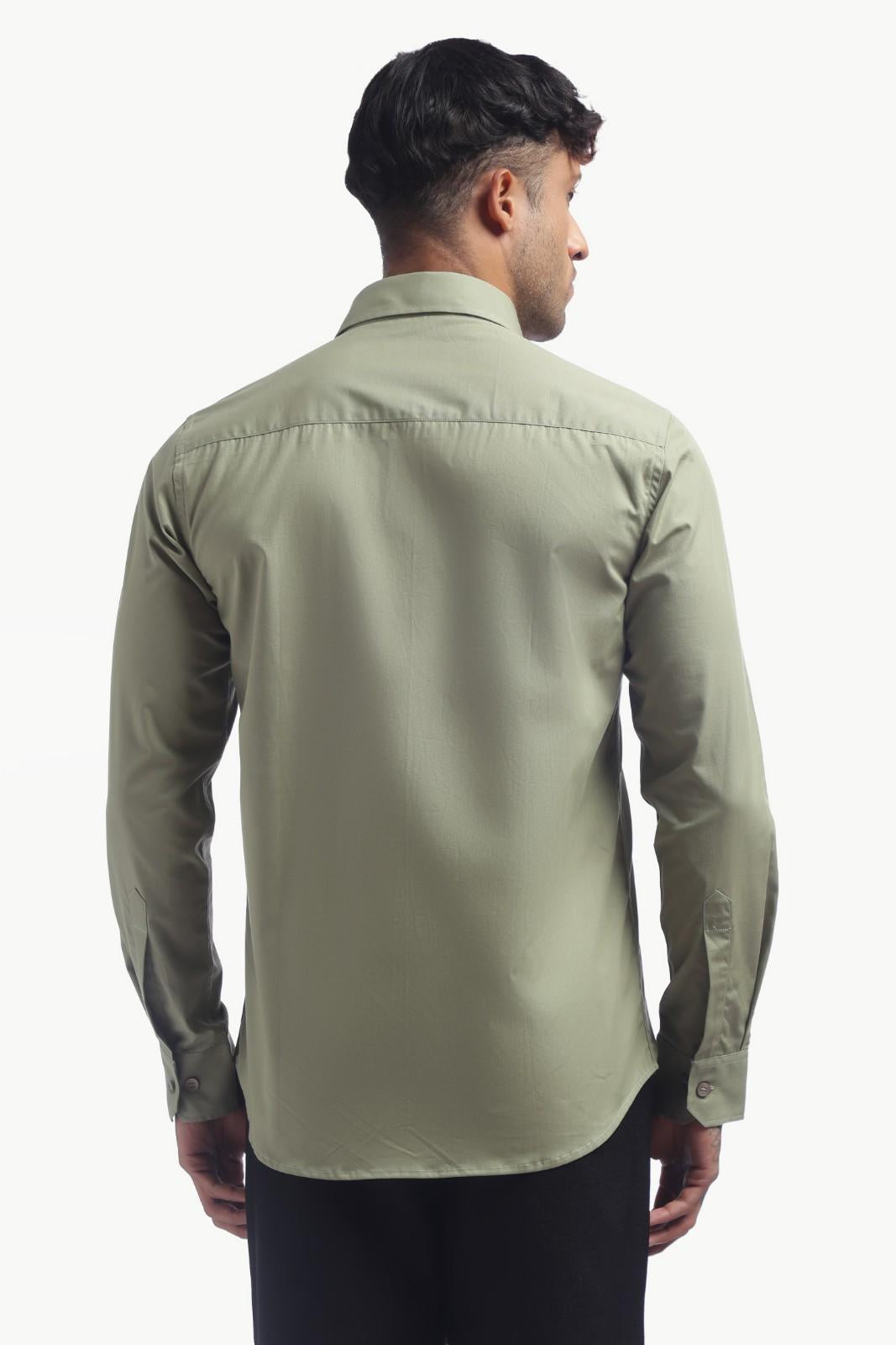 Olive Green Relax Fit Shirt
