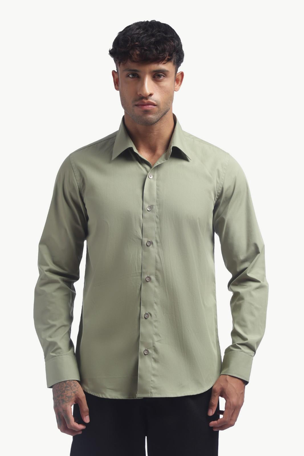 Olive Green Relax Fit Shirt
