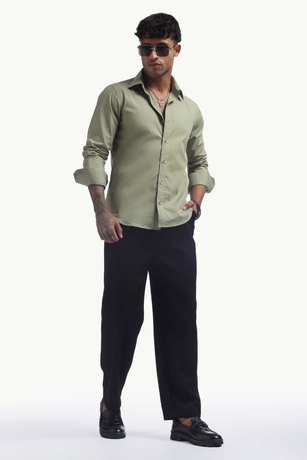 Olive Green Relax Fit Shirt