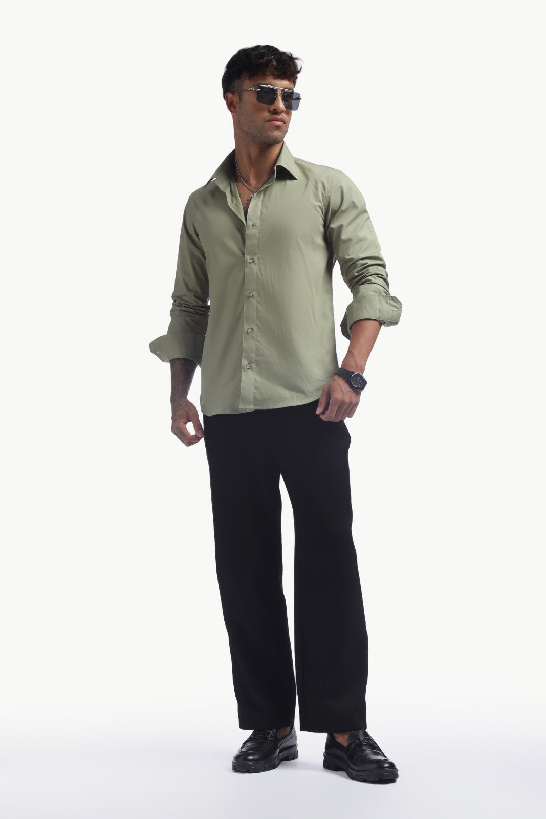 Olive Green Relax Fit Shirt