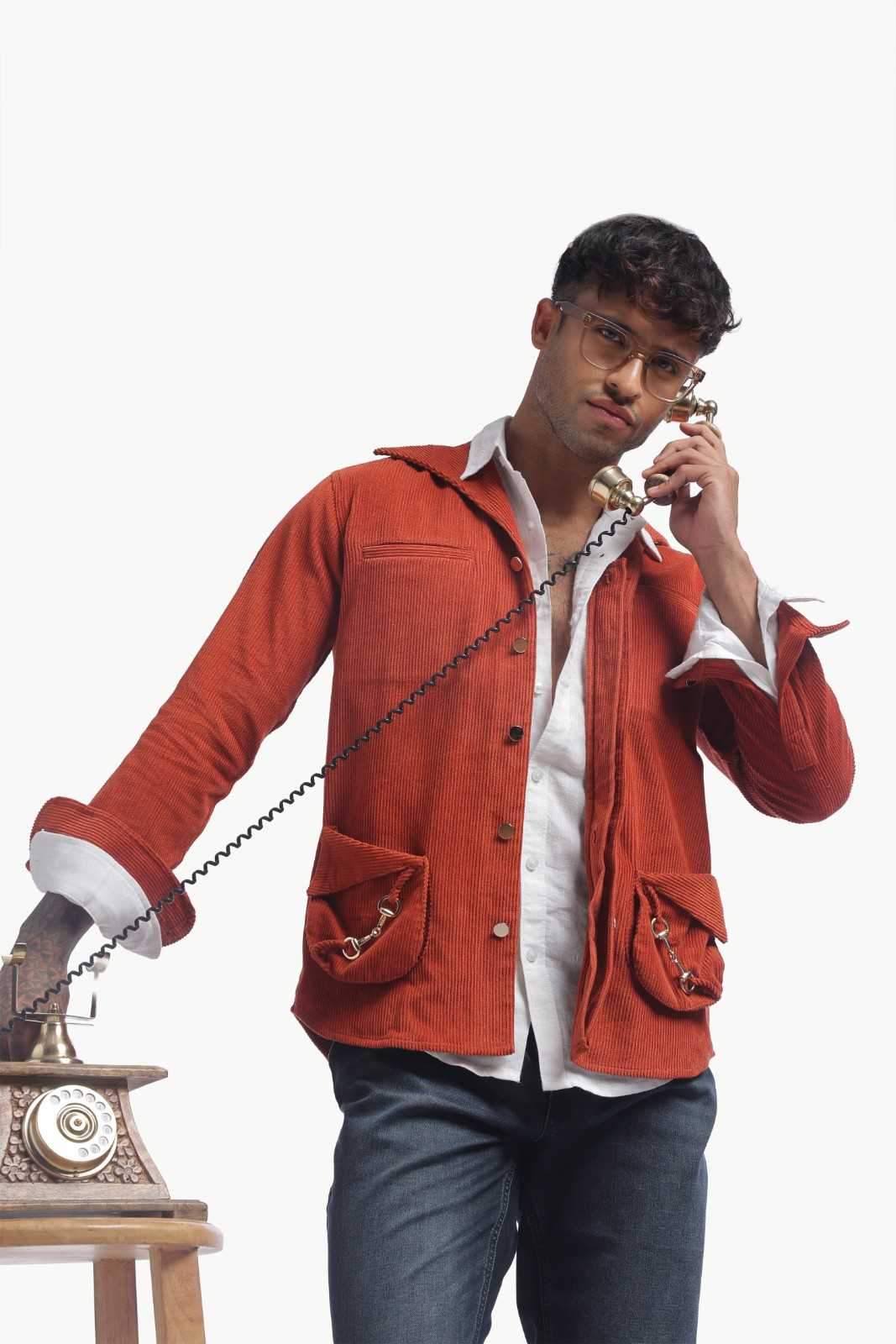 Caramel Corduroy Patch Pocket Jacket