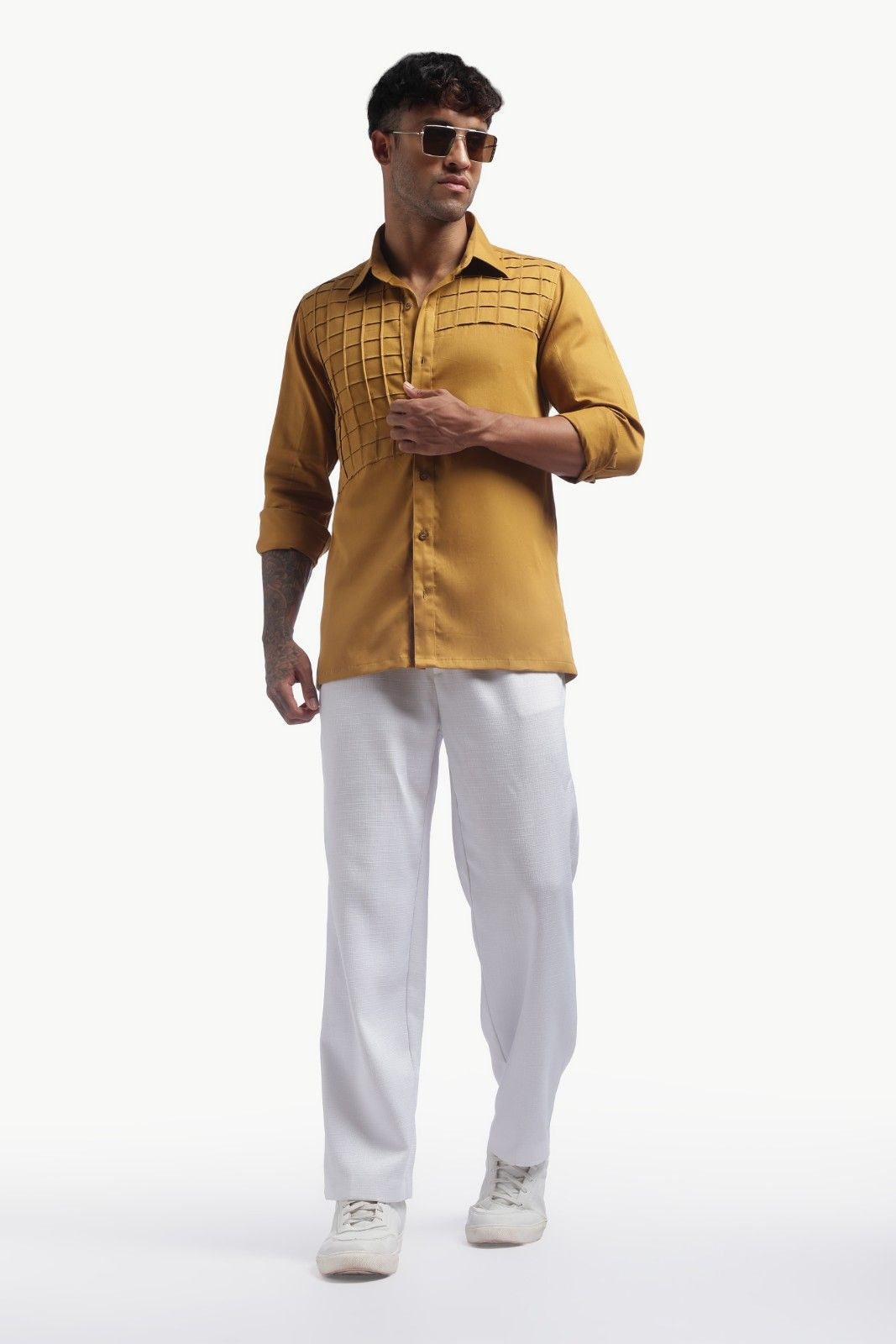Yellow Men's Solid Shirts