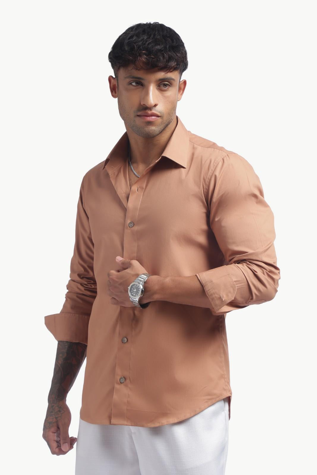 Light Brown Relax Fit Shirt