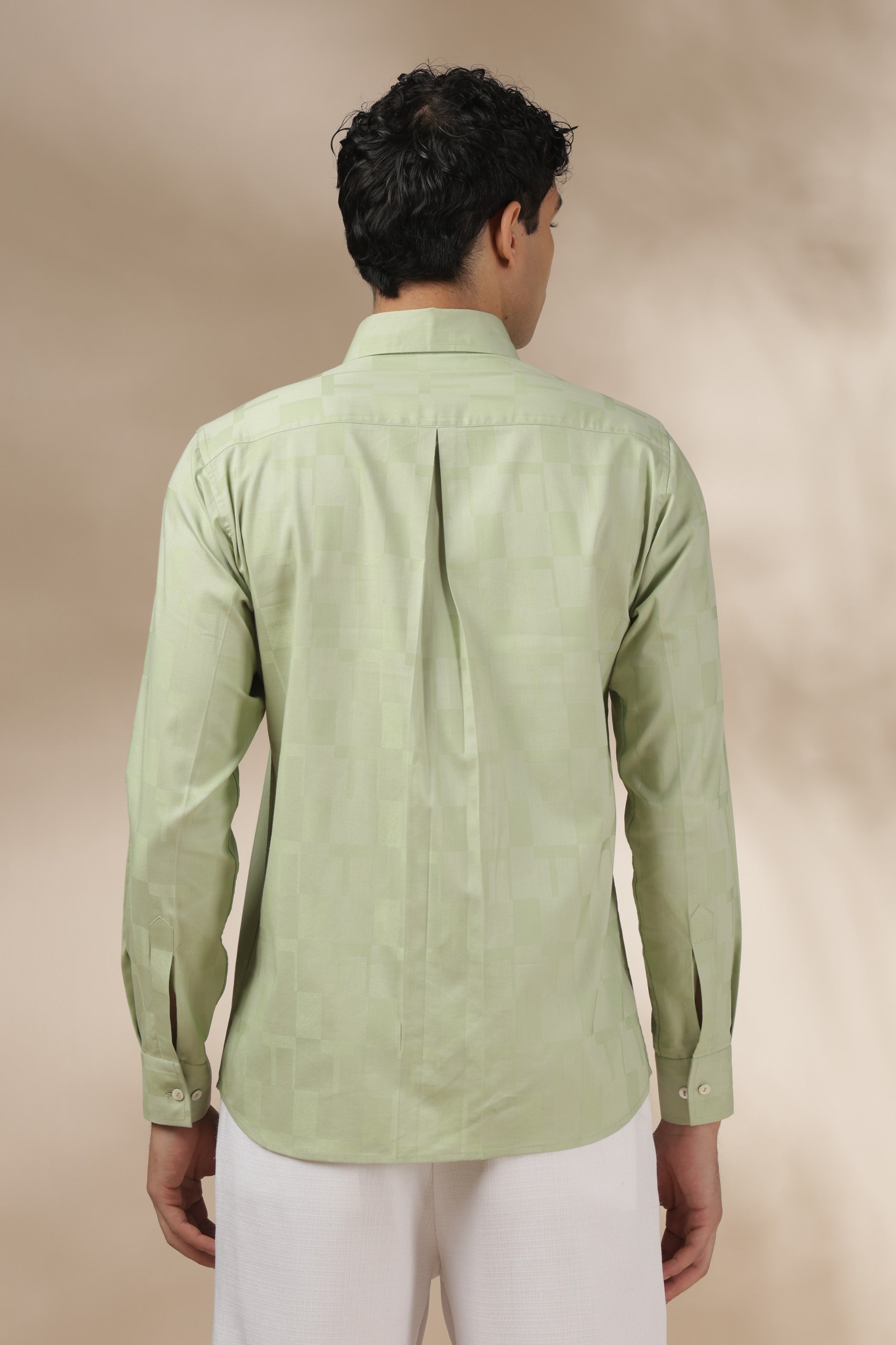 Sage Green Texture Relax Fit Shirt