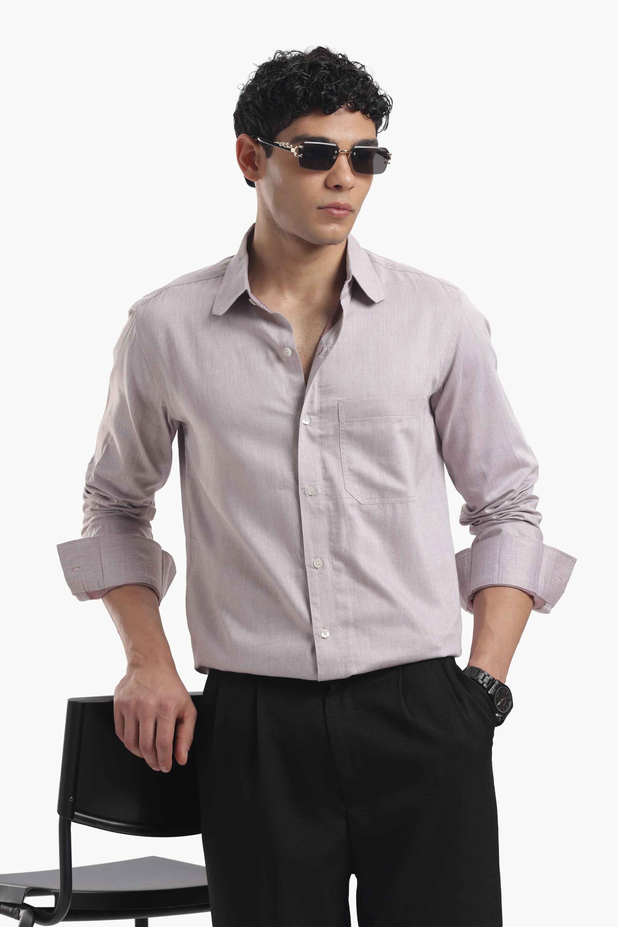 Muted Taupe Relax Fit Shirt