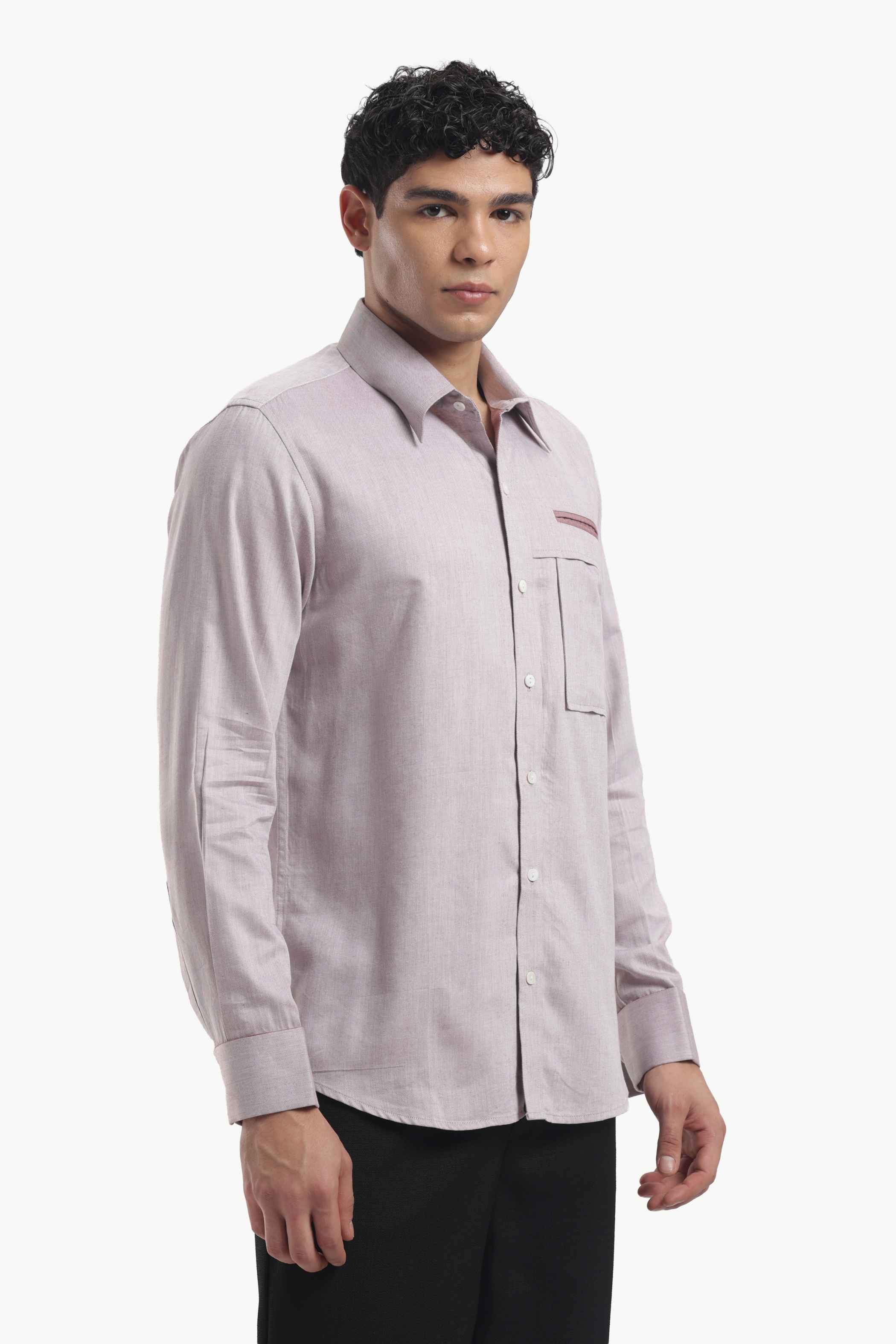 Dusty Rose Gold Cut Pocket Shirt
