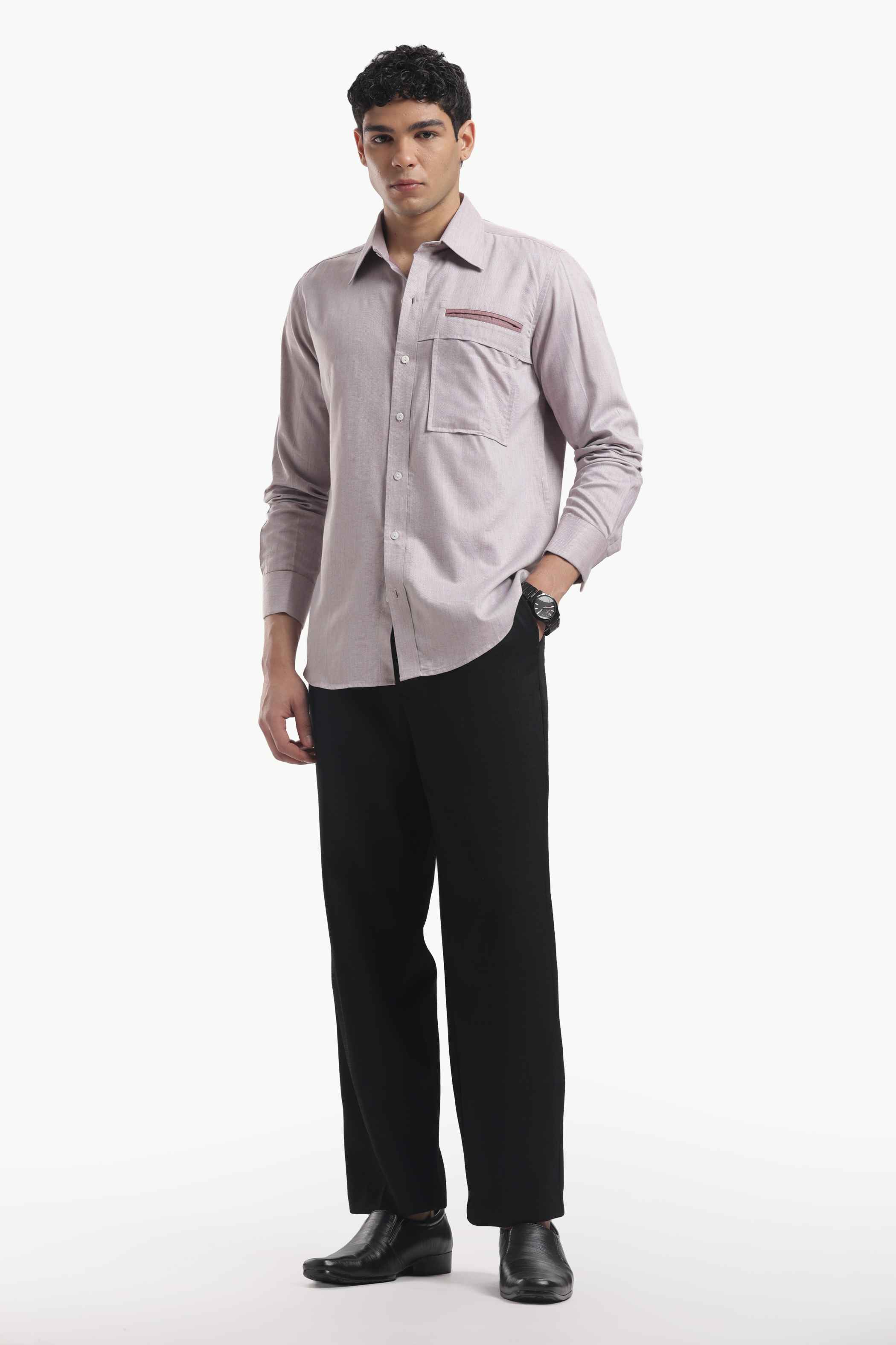 Dusty Rose Gold Cut Pocket Shirt