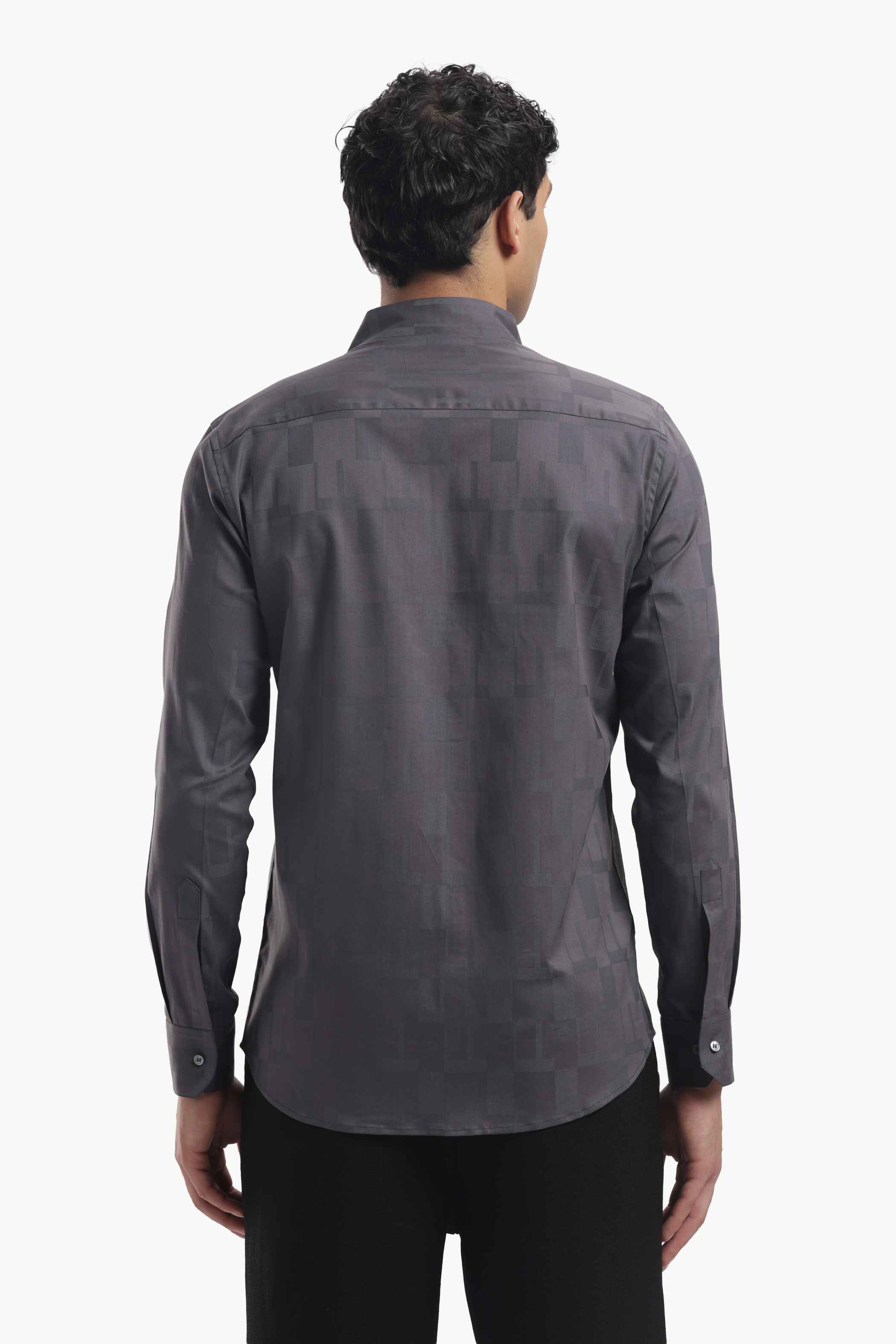 Dark Grey Club Collar Shirt
