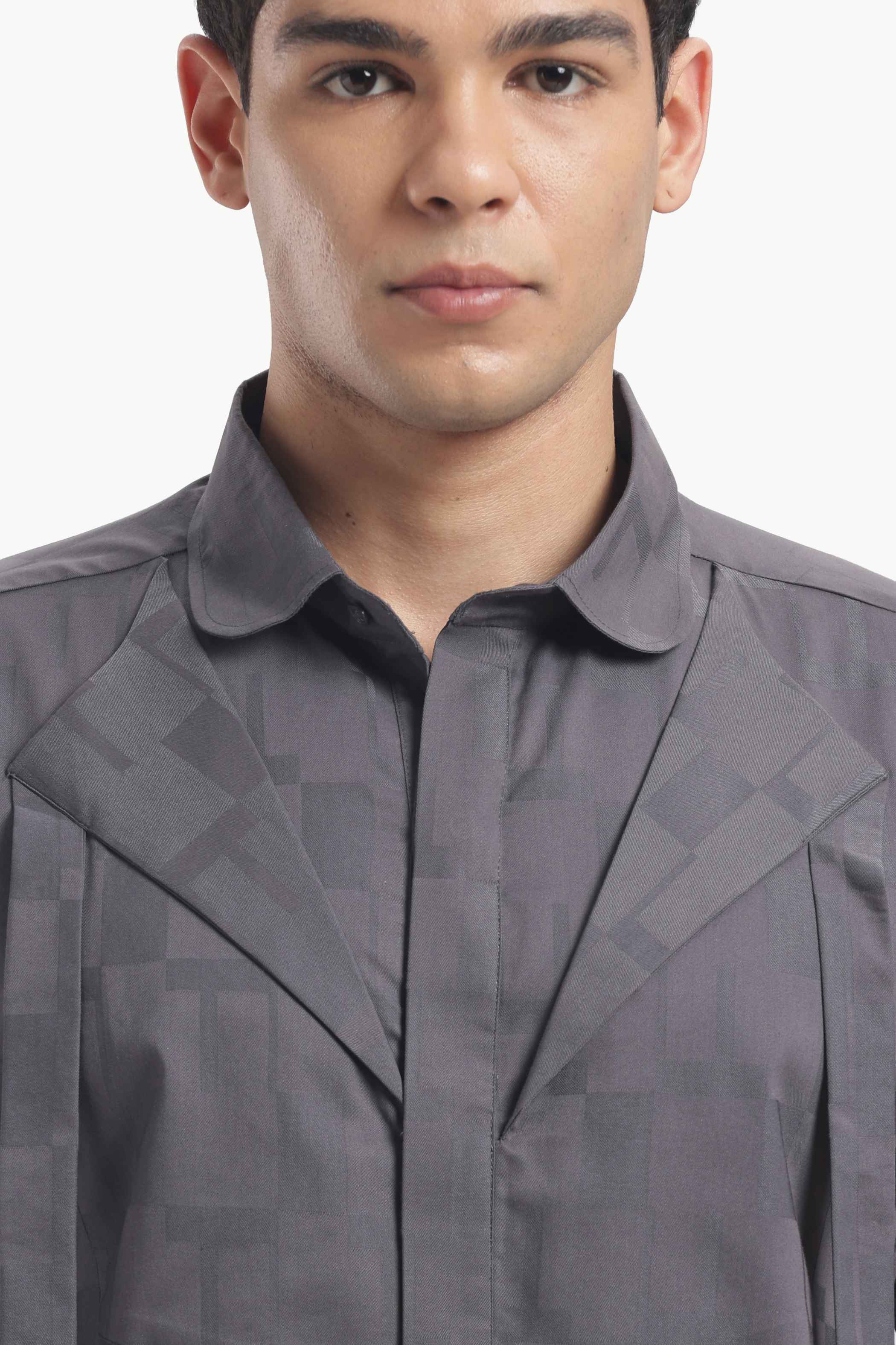 Dark Grey Club Collar Shirt