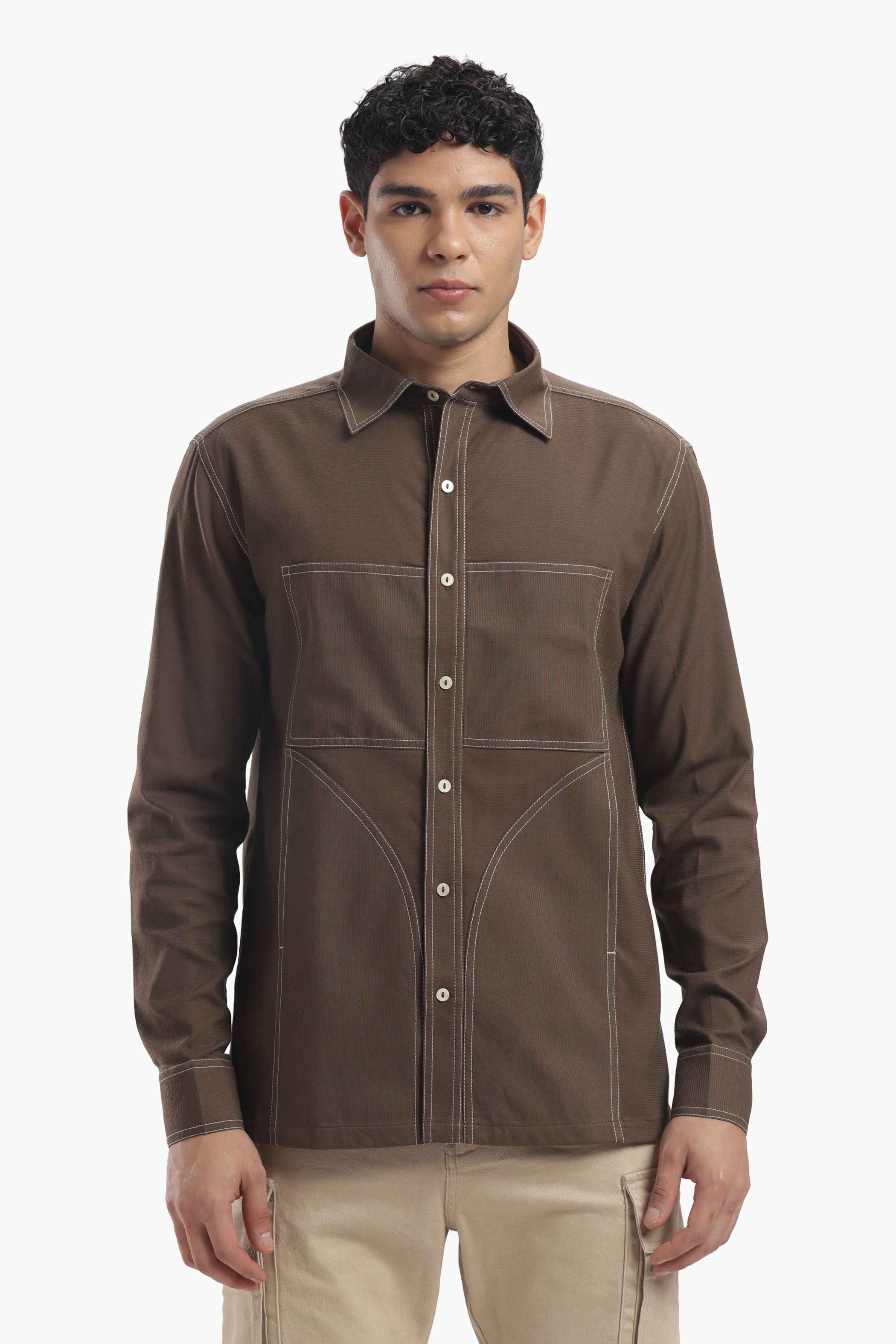 Brown Loose Fit Shirt