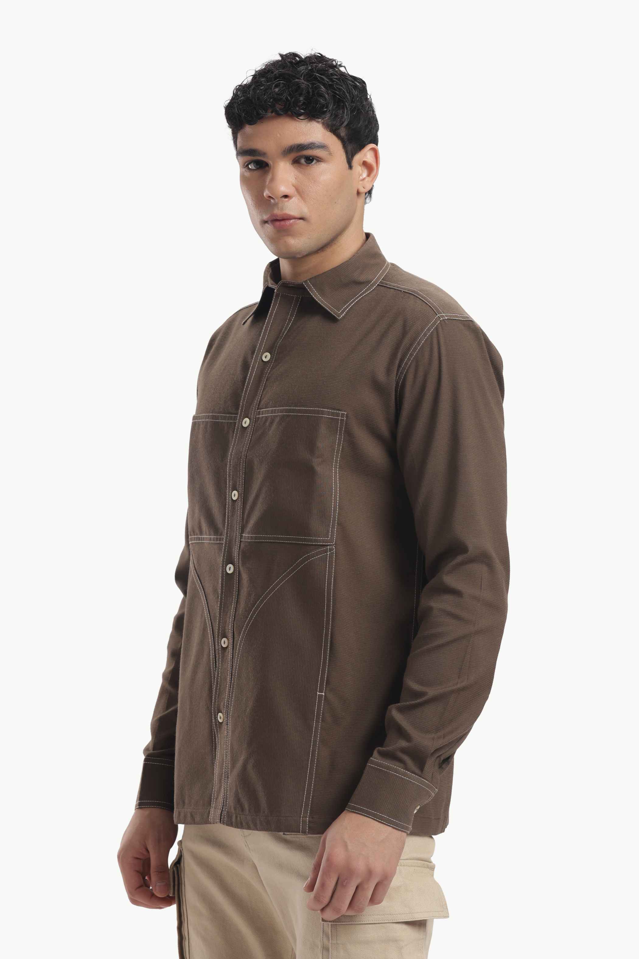 Brown Loose Fit Shirt
