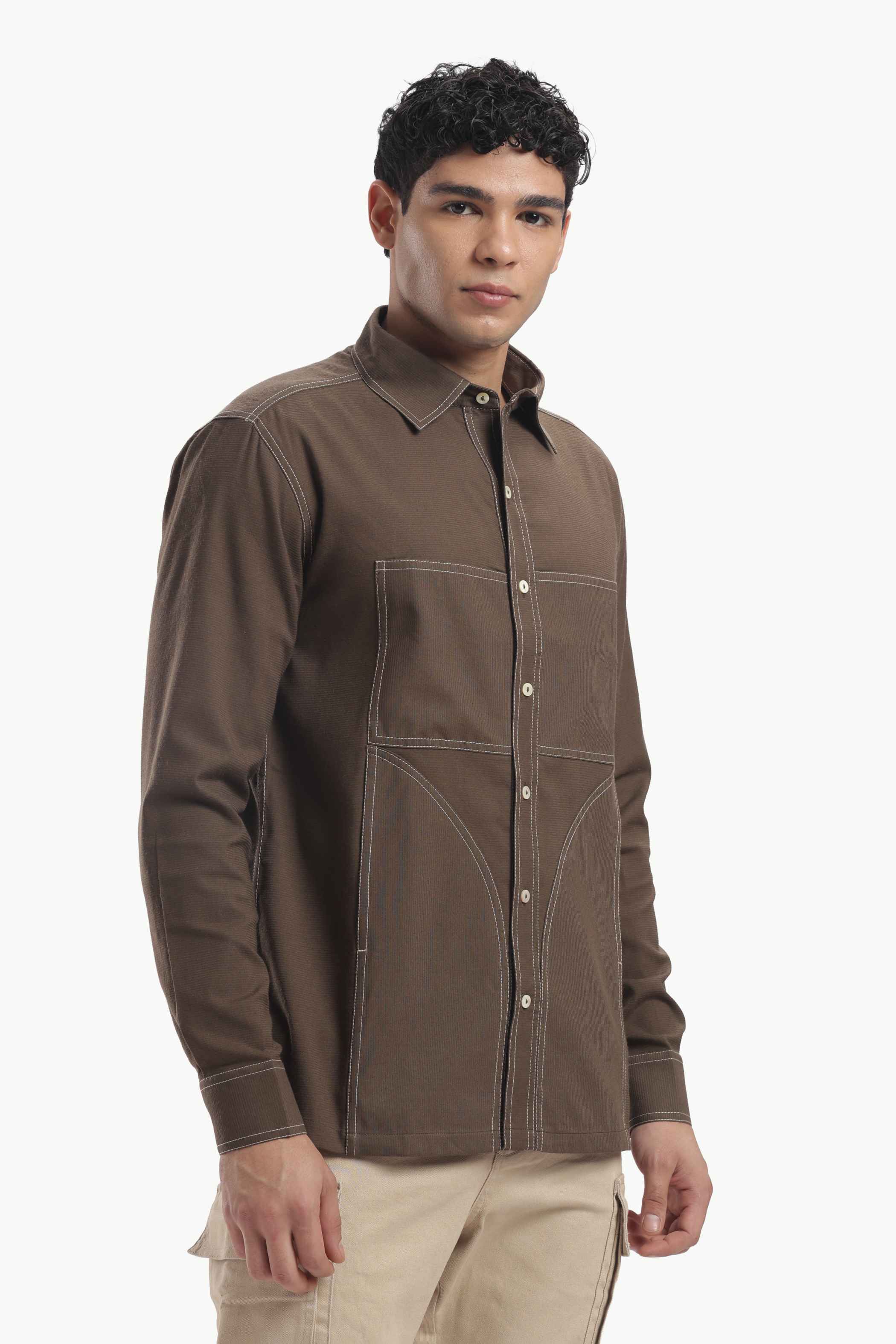 Brown Loose Fit Shirt