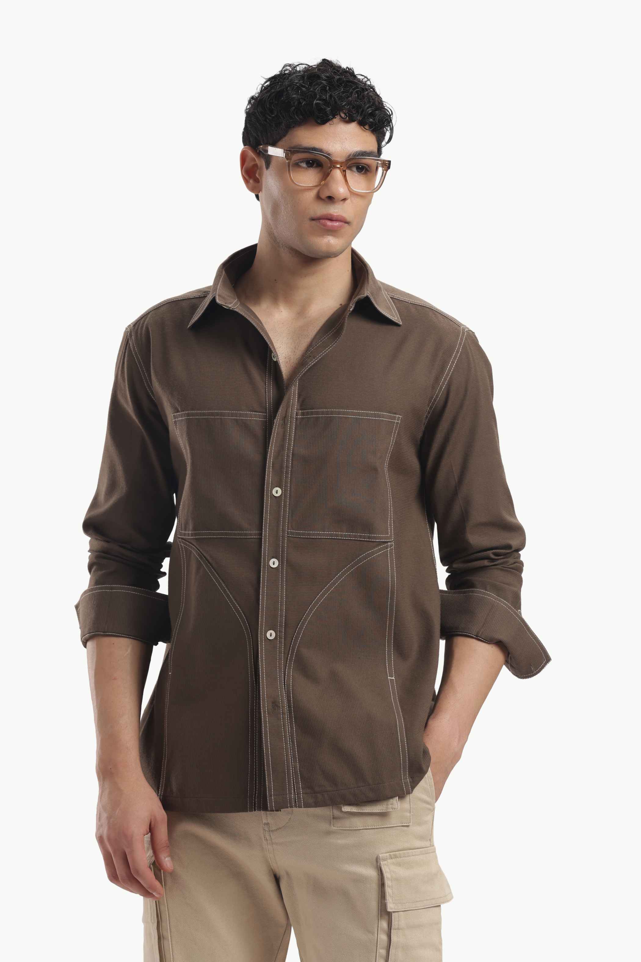 Brown Loose Fit Shirt