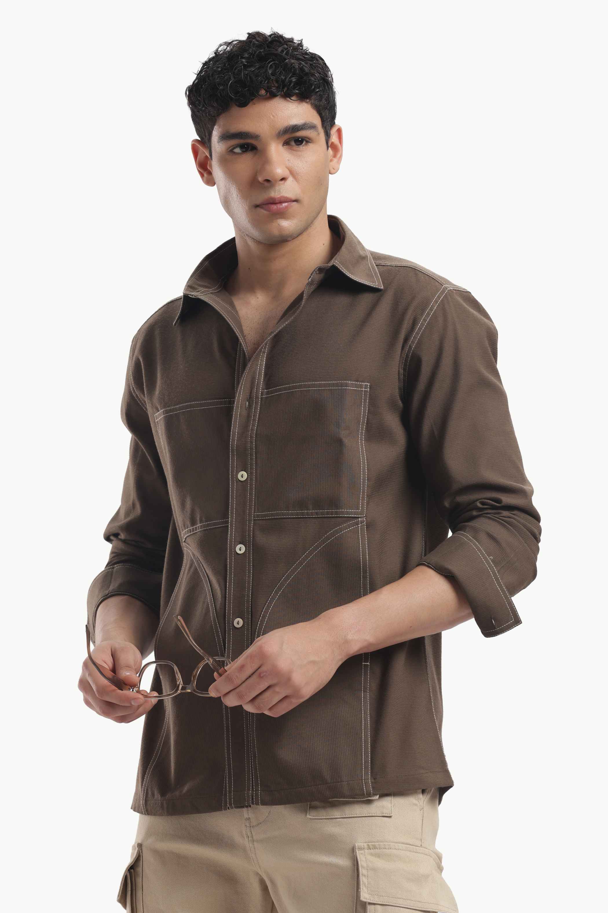 Brown Loose Fit Shirt
