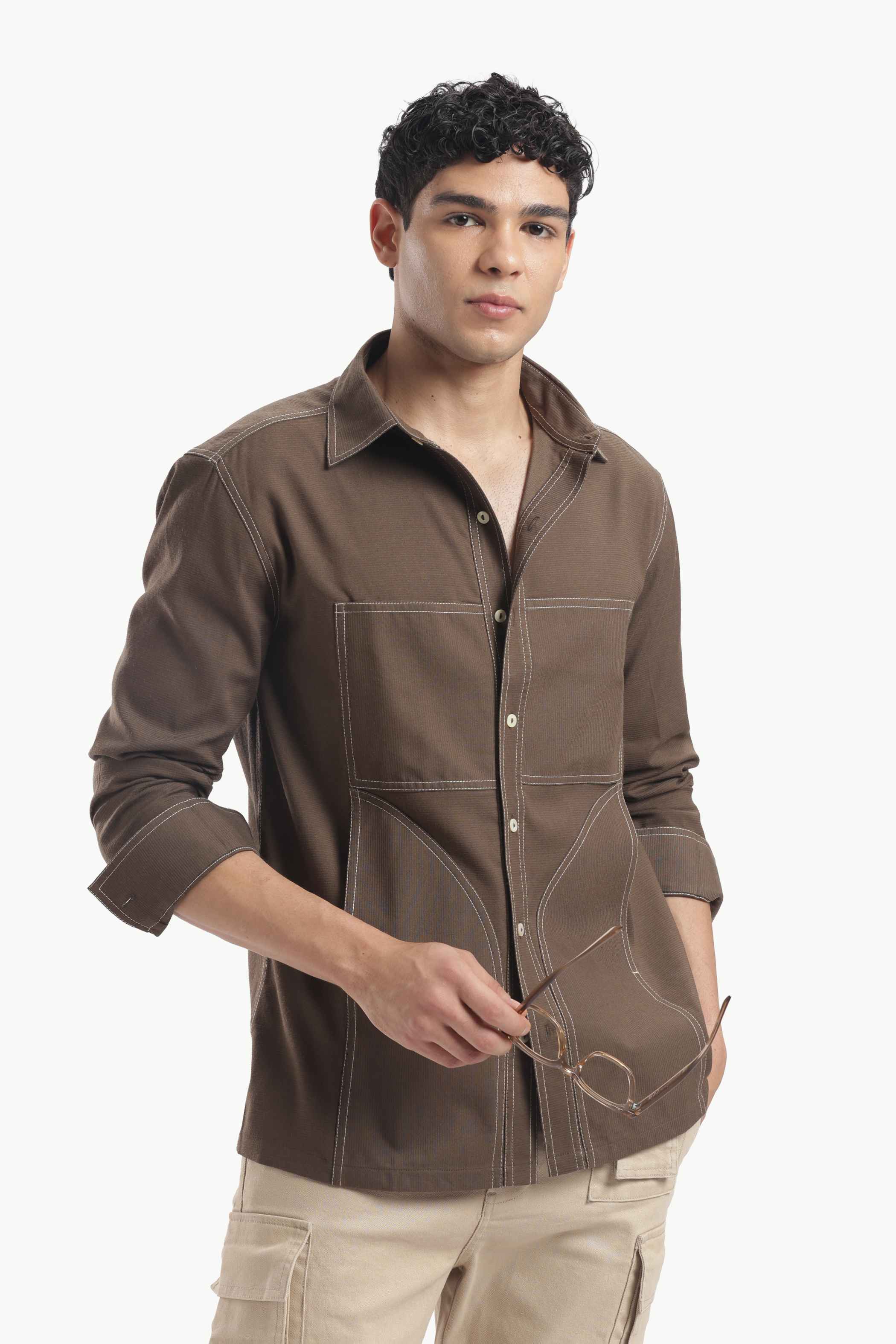 Brown Loose Fit Shirt