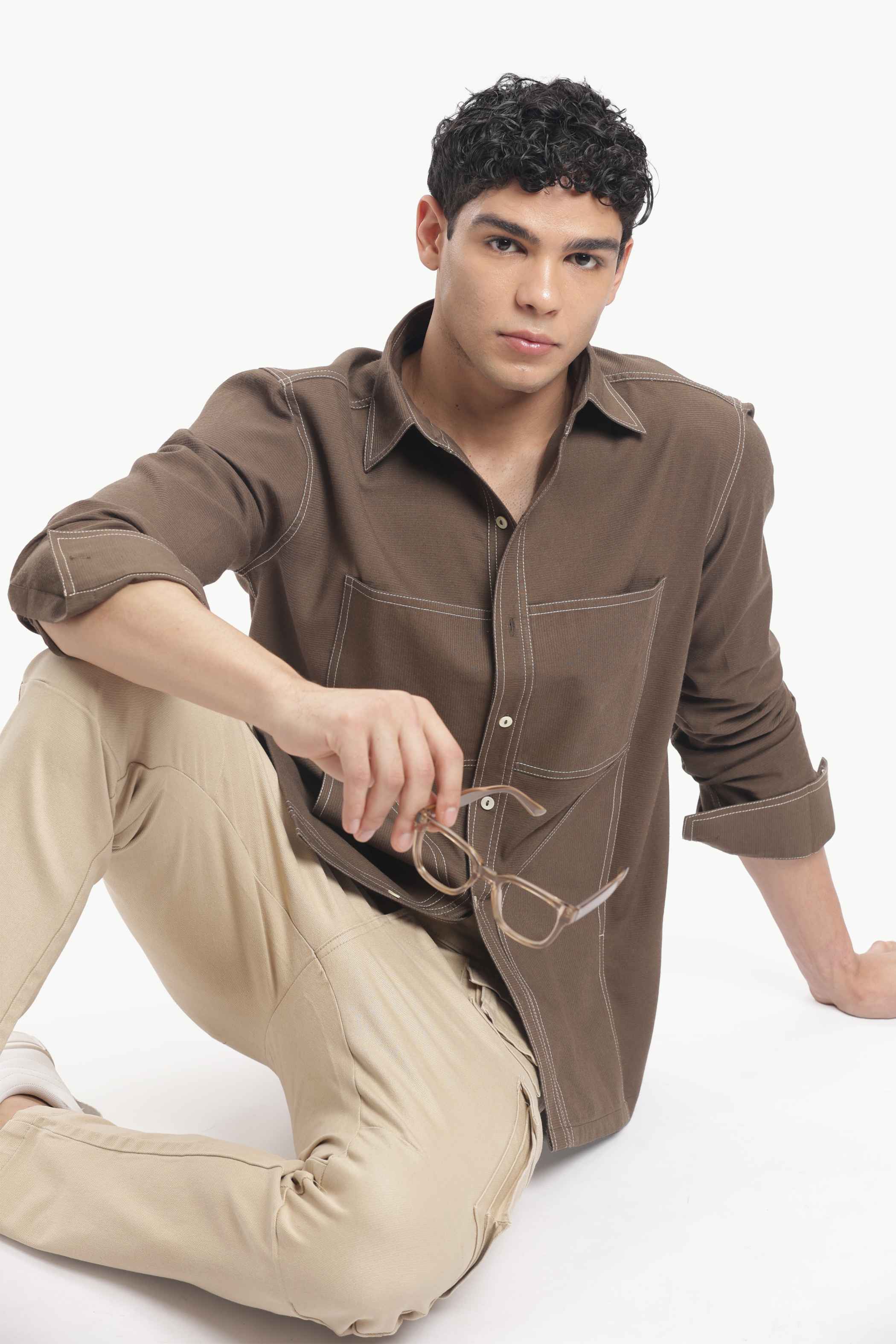 Brown Loose Fit Shirt