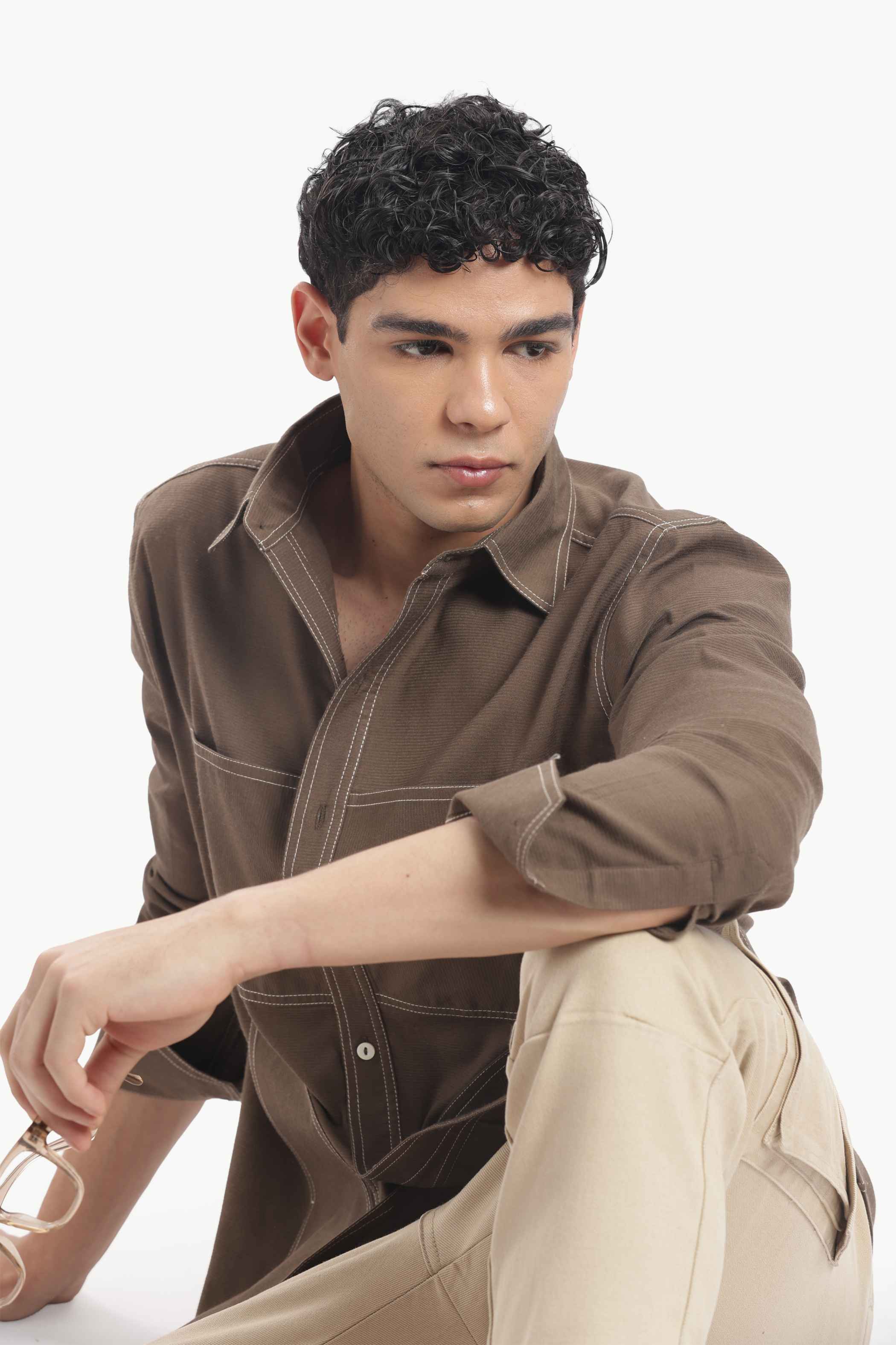 Brown Loose Fit Shirt