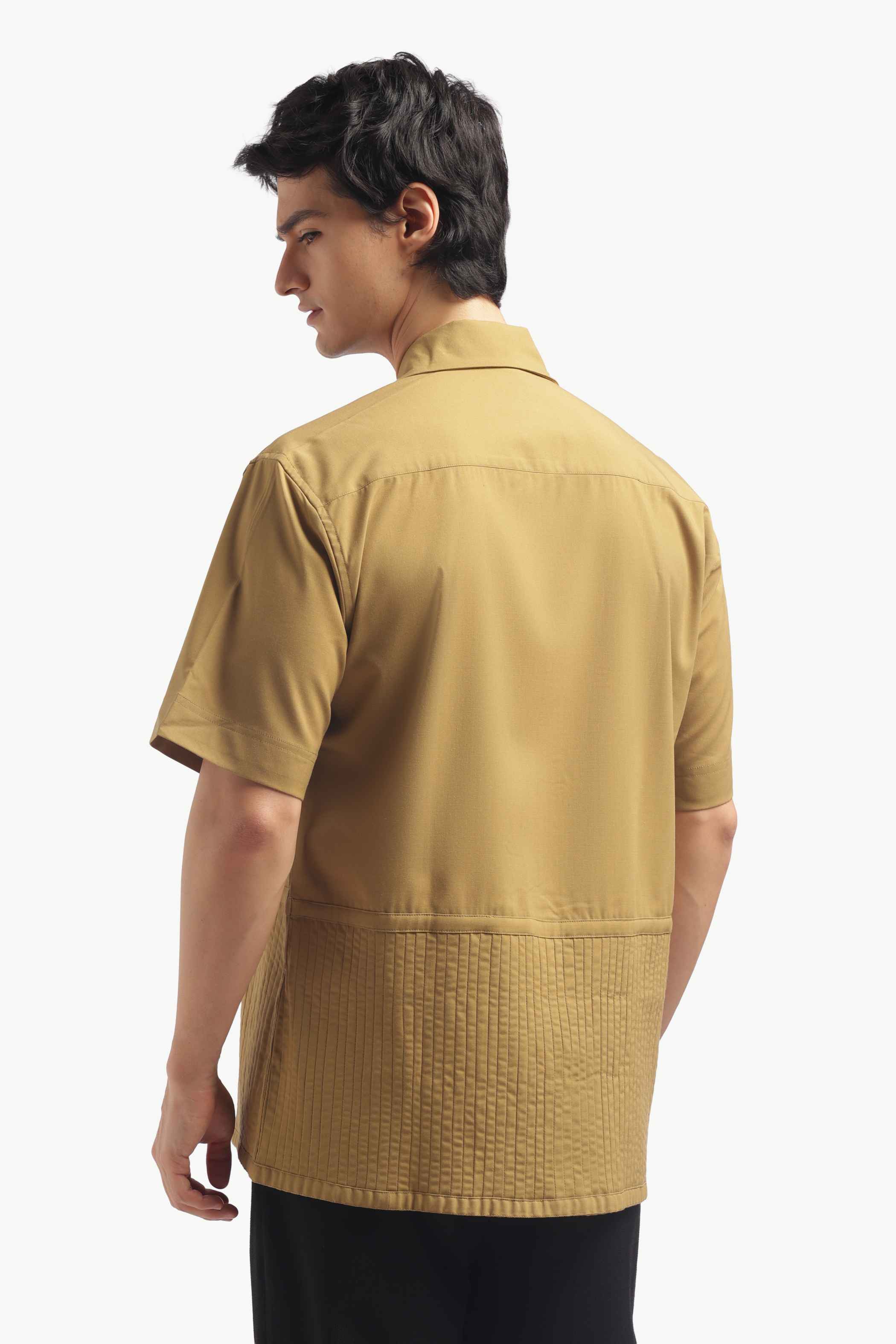 Yellow Ochre Pin Tucks Shirt