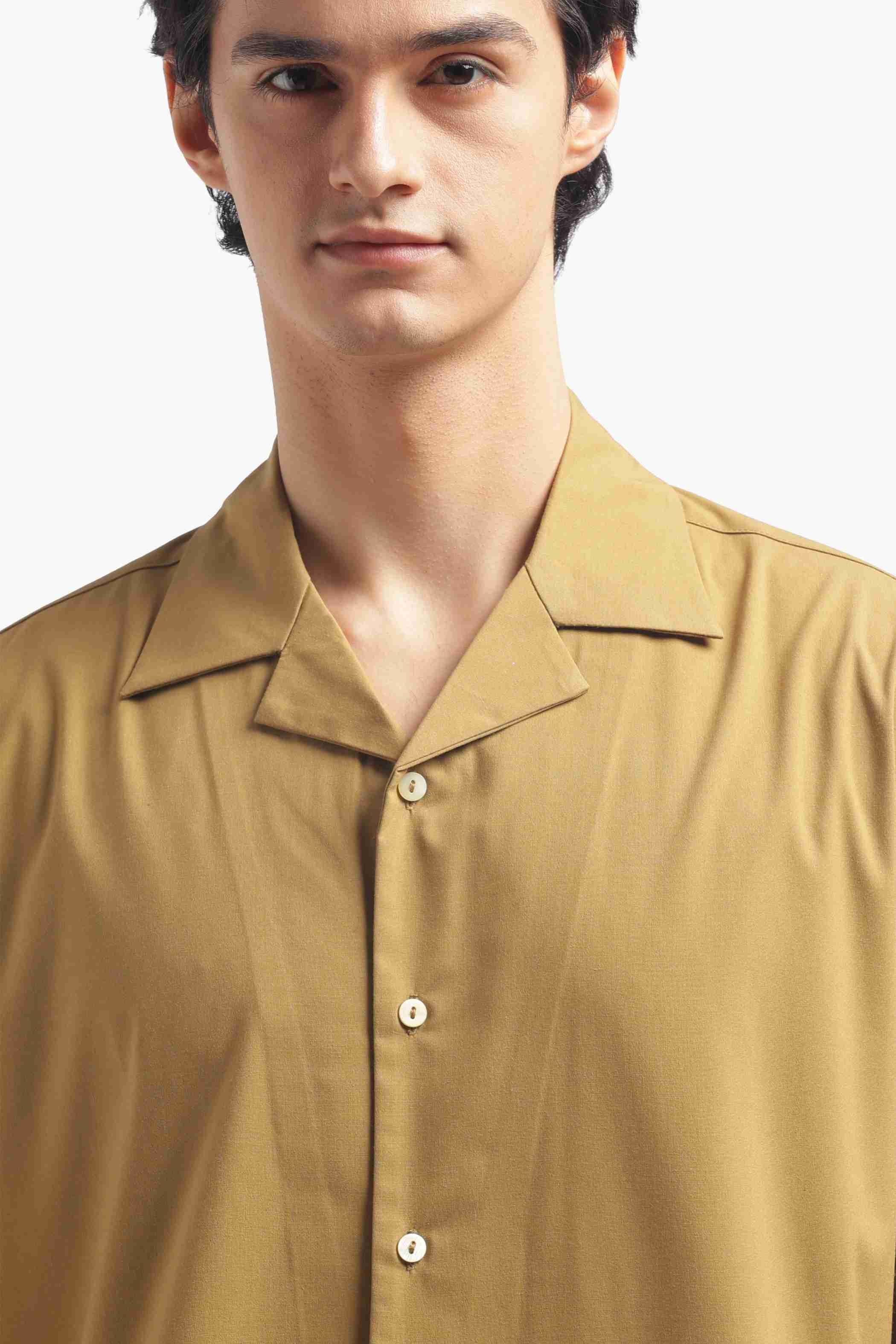 Yellow Ochre Pin Tucks Shirt