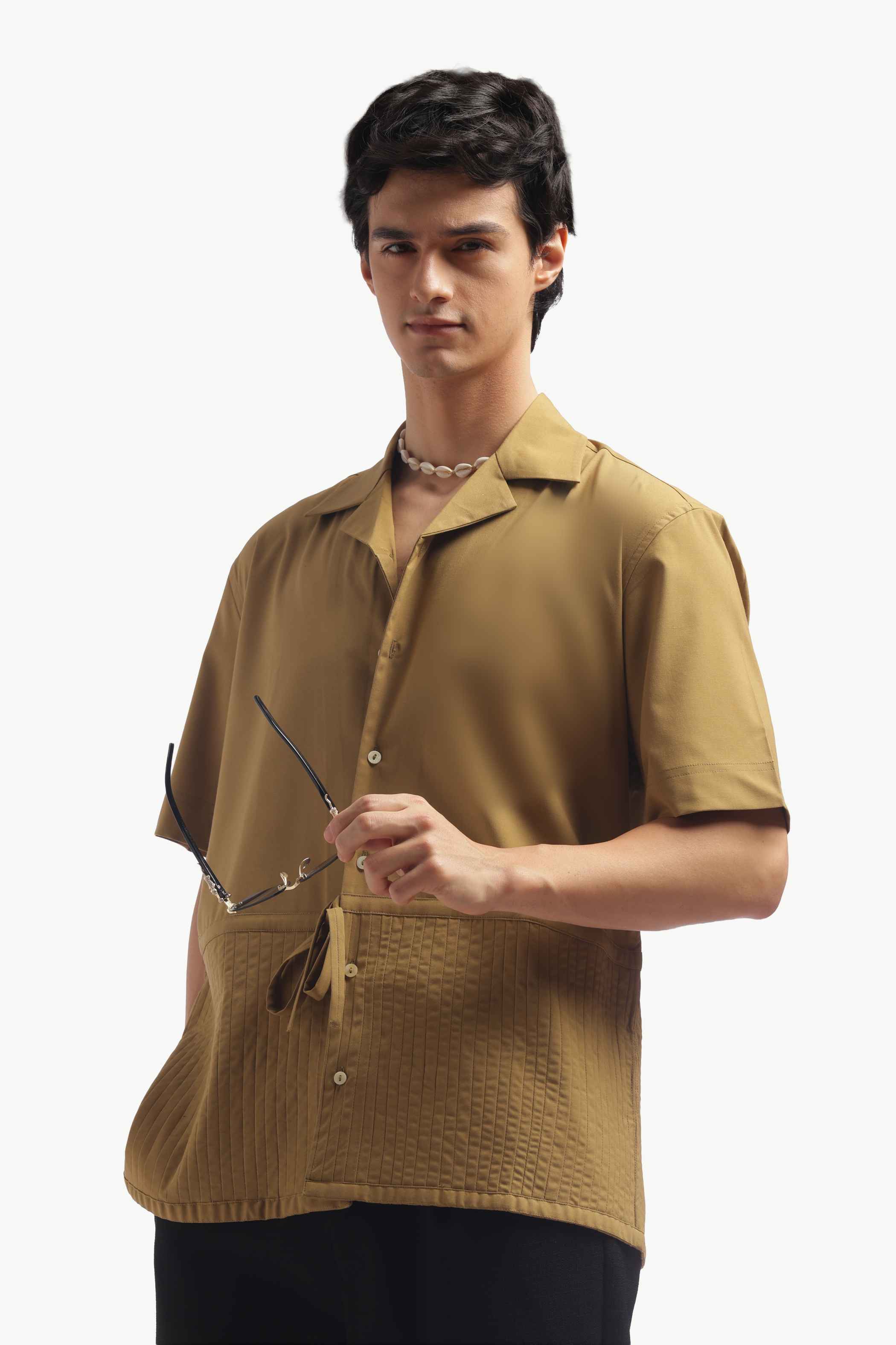 Yellow Ochre Pin Tucks Shirt