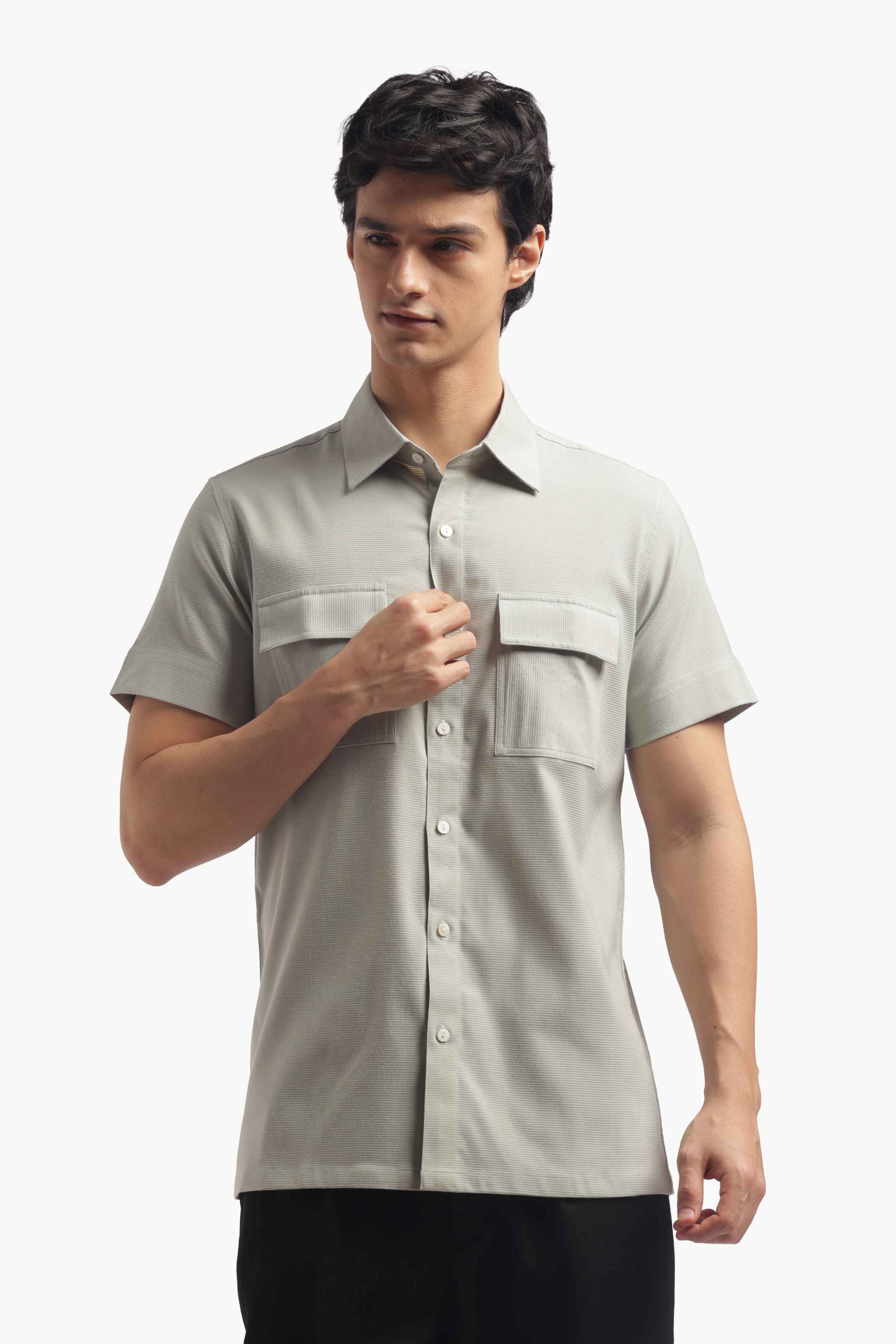 Pastel Green Double Pocket Short Sleeve