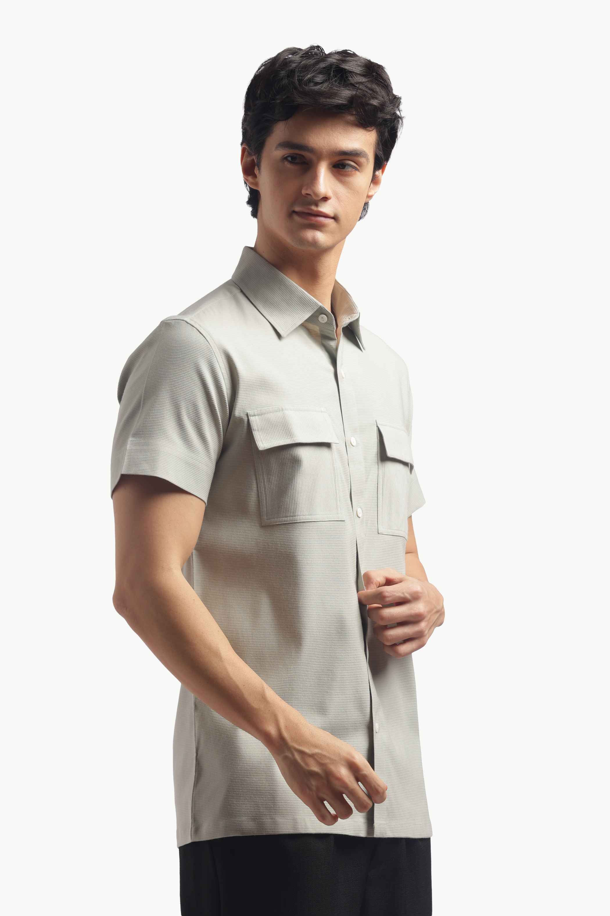 Pastel Green Double Pocket Short Sleeve