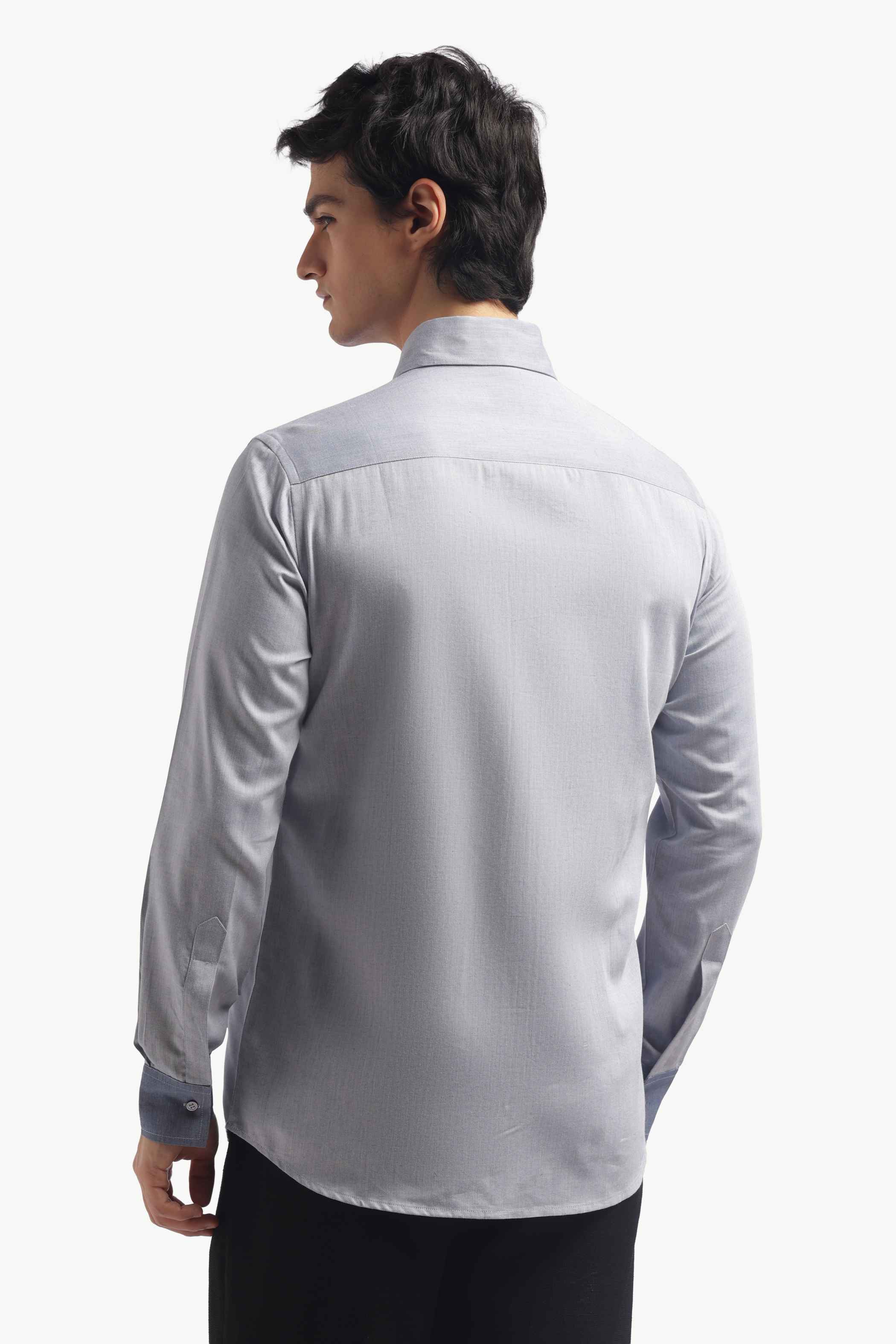Blue Colorblock Relax Fit Shirt