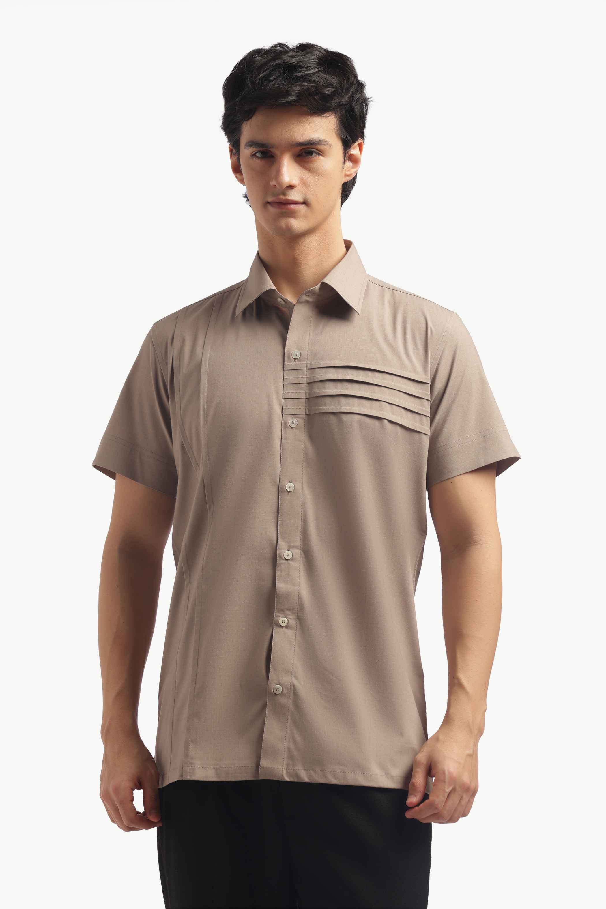 Muted Taupe Short Sleeve Shirt