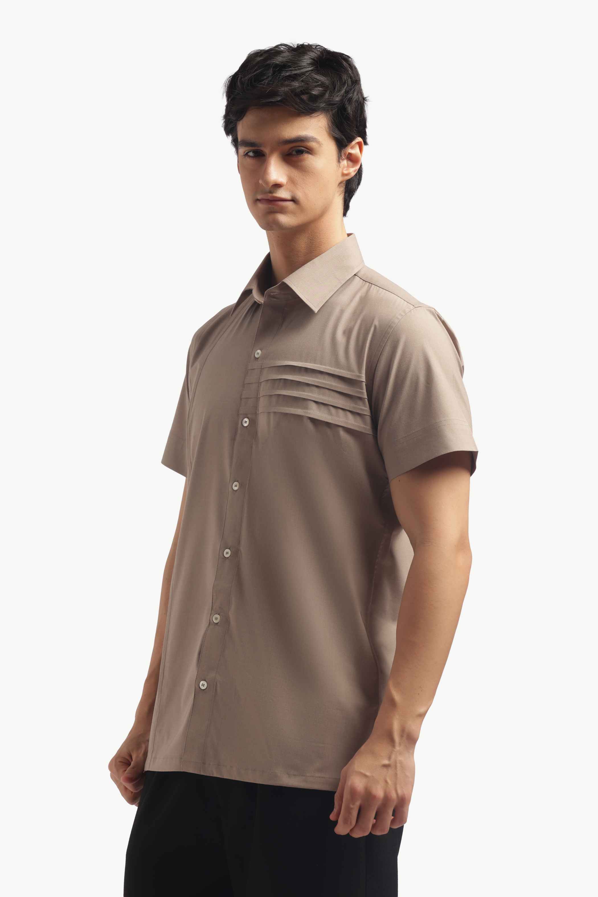 Muted Taupe Short Sleeve Shirt