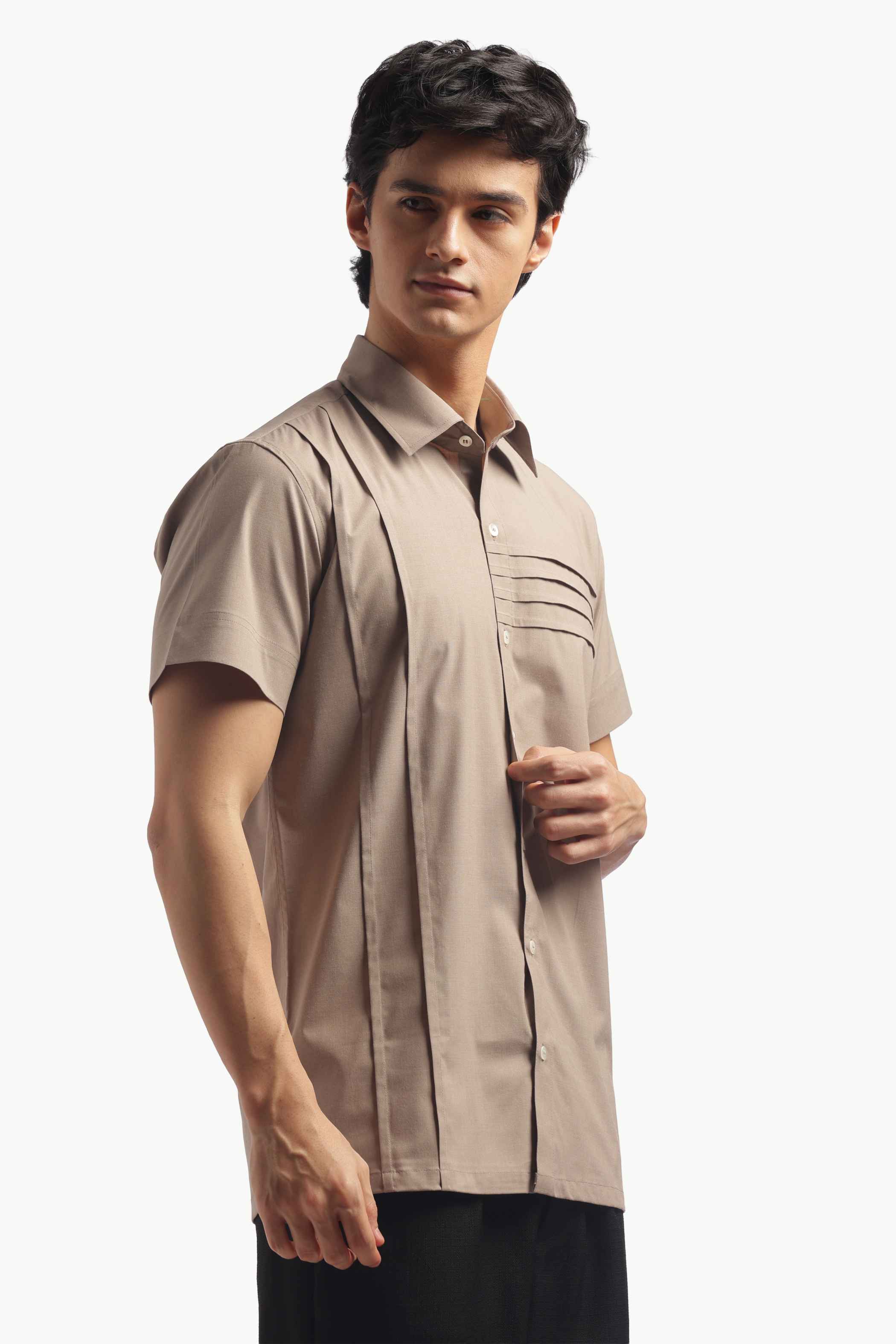Muted Taupe Short Sleeve Shirt