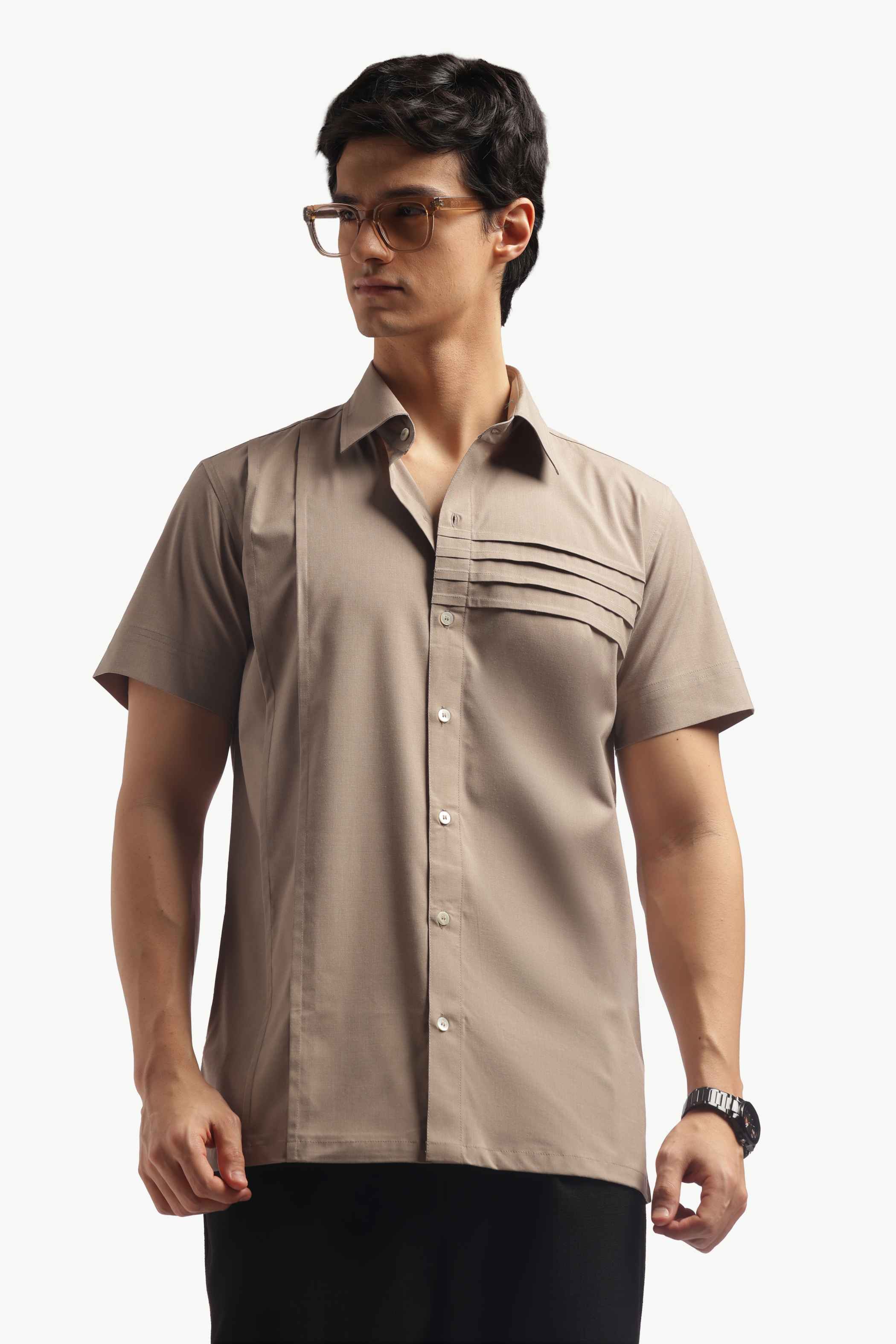Muted Taupe Short Sleeve Shirt