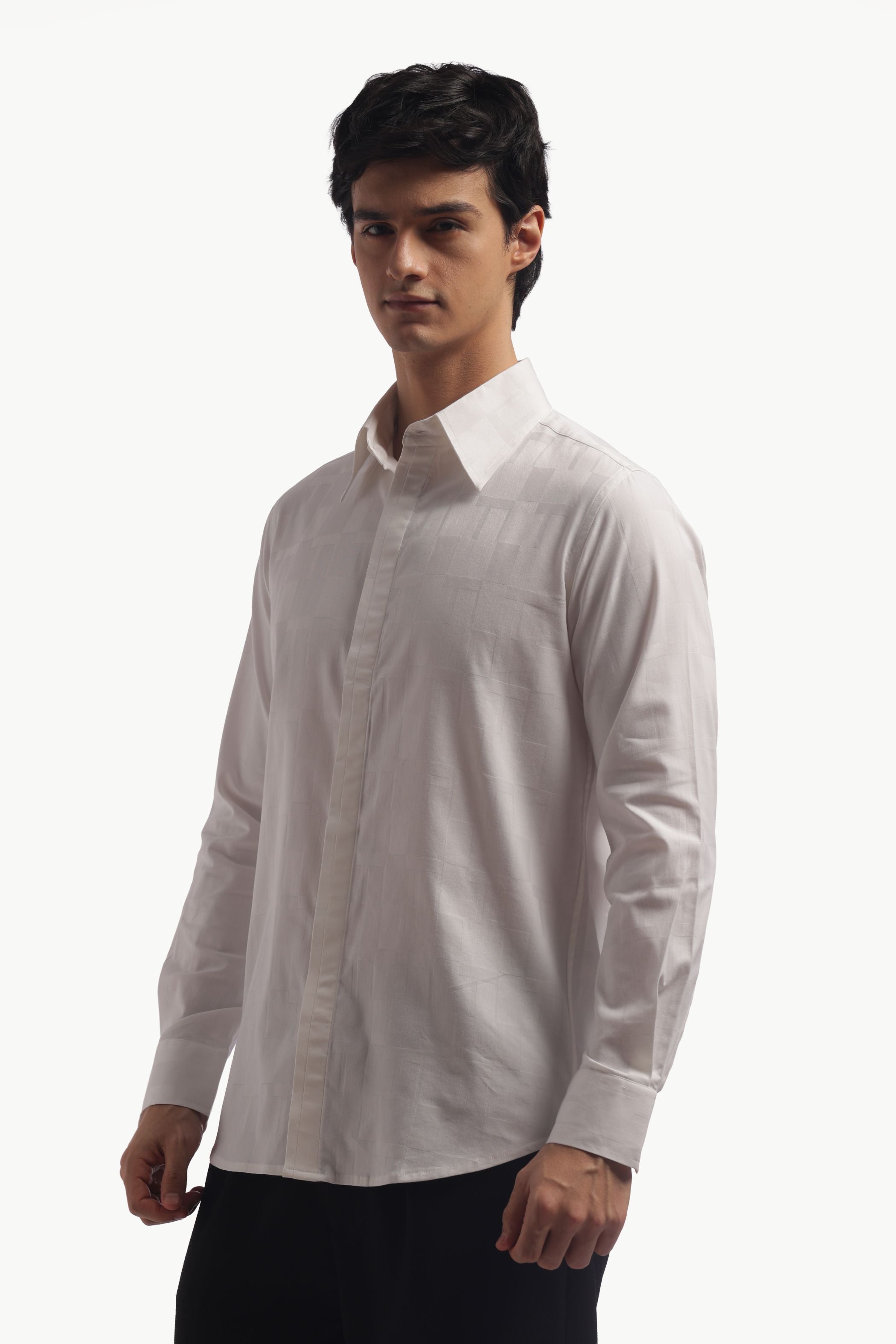 White Solid Relax Fit Shirt