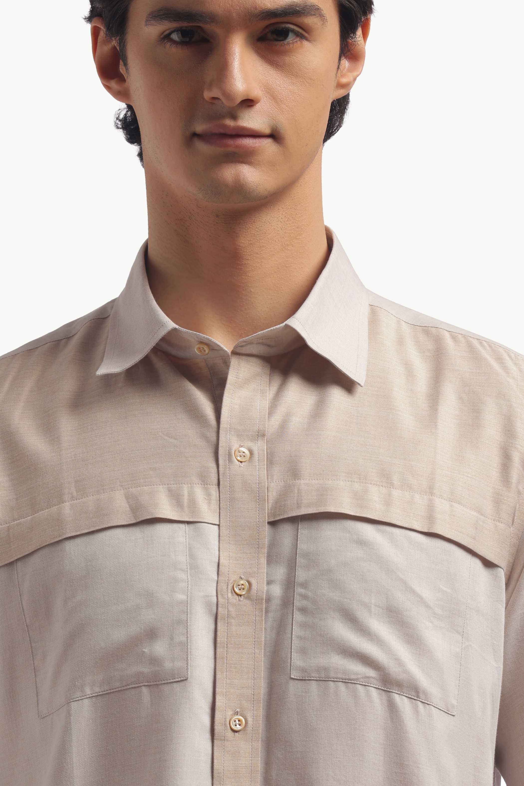 Light Beige Relax Fit Shirt