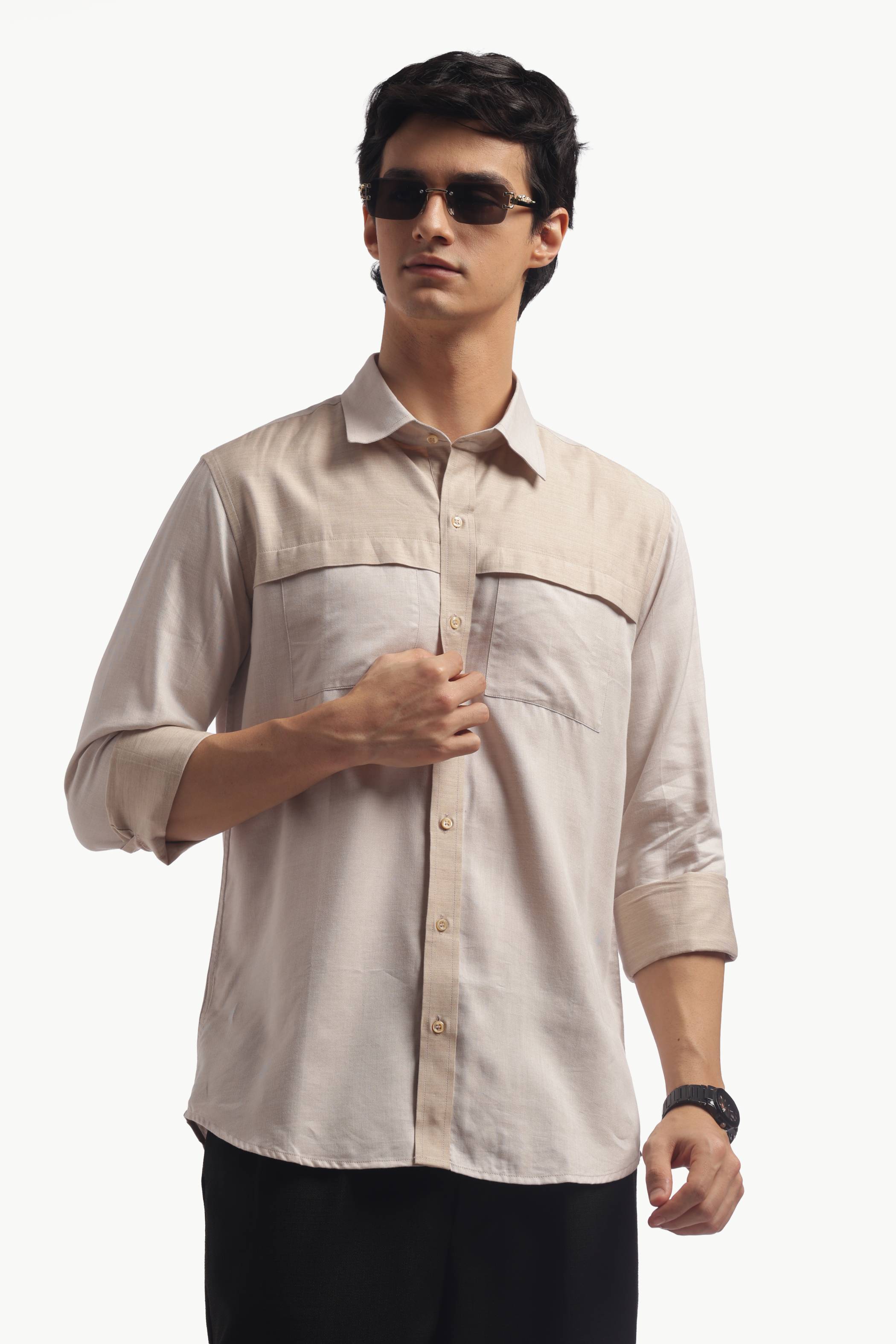 Light Beige Relax Fit Shirt