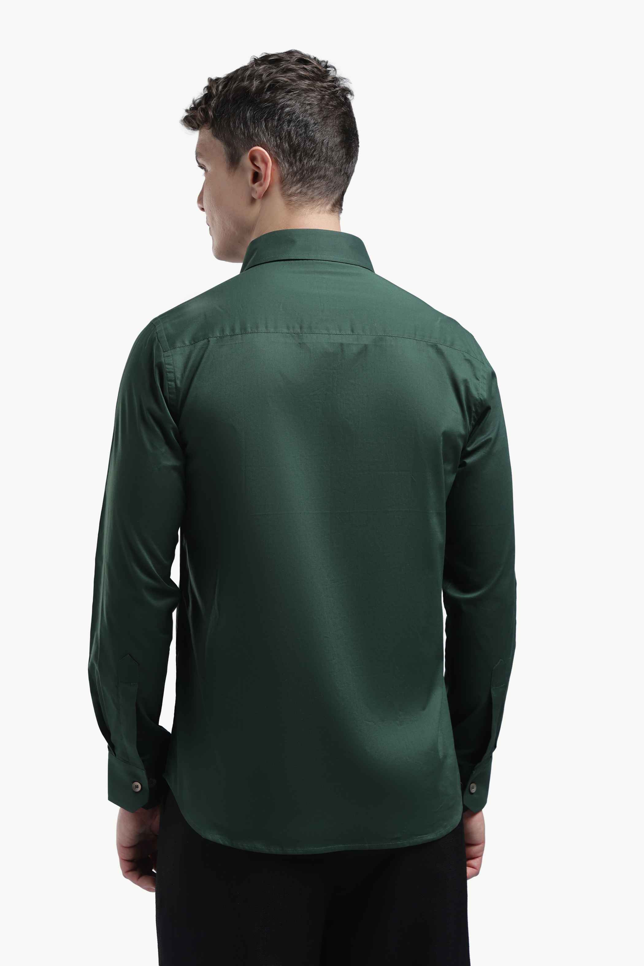 Bottle Green Relaxed Fit Shirt