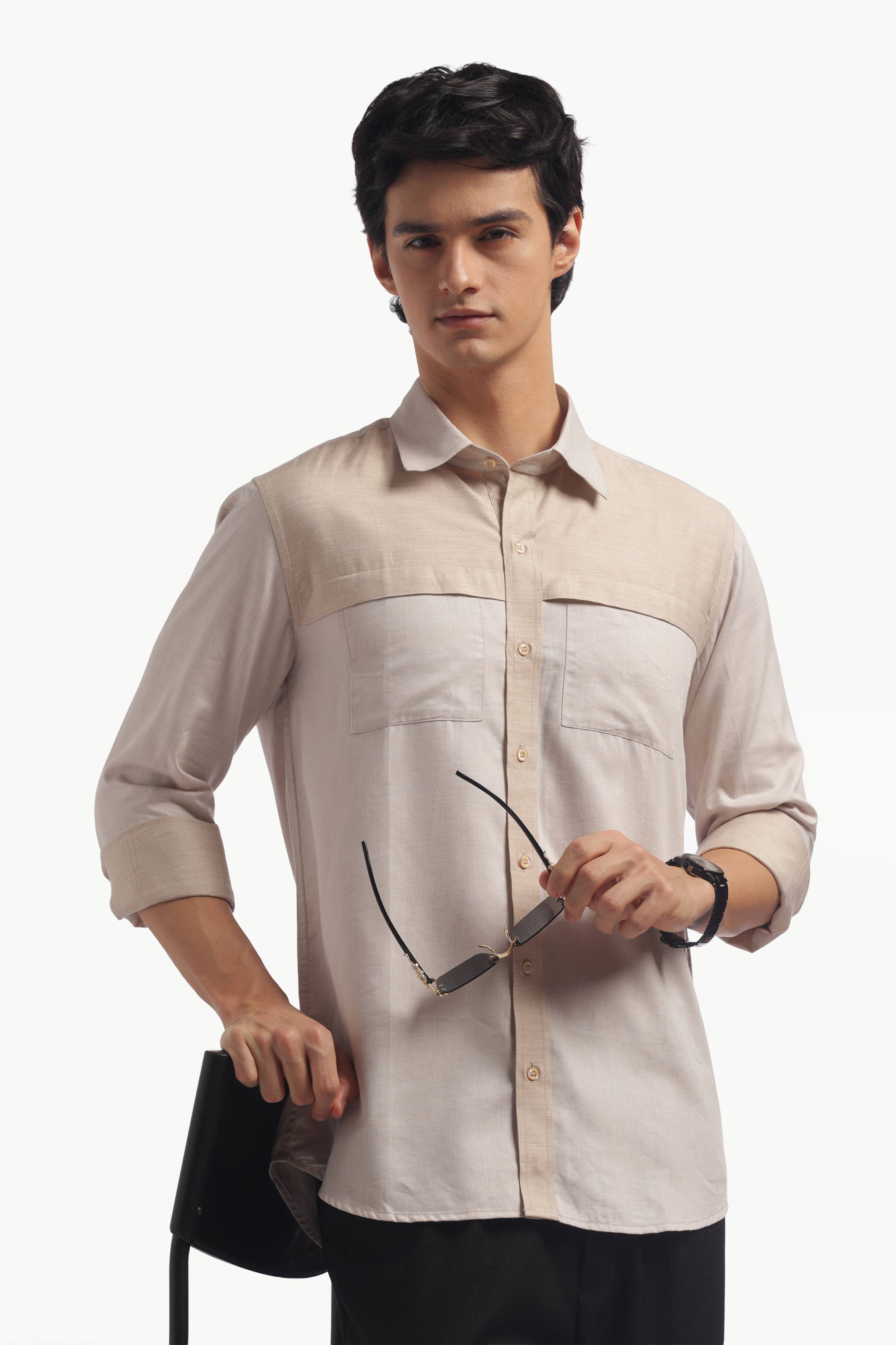 Light Beige Relax Fit Shirt
