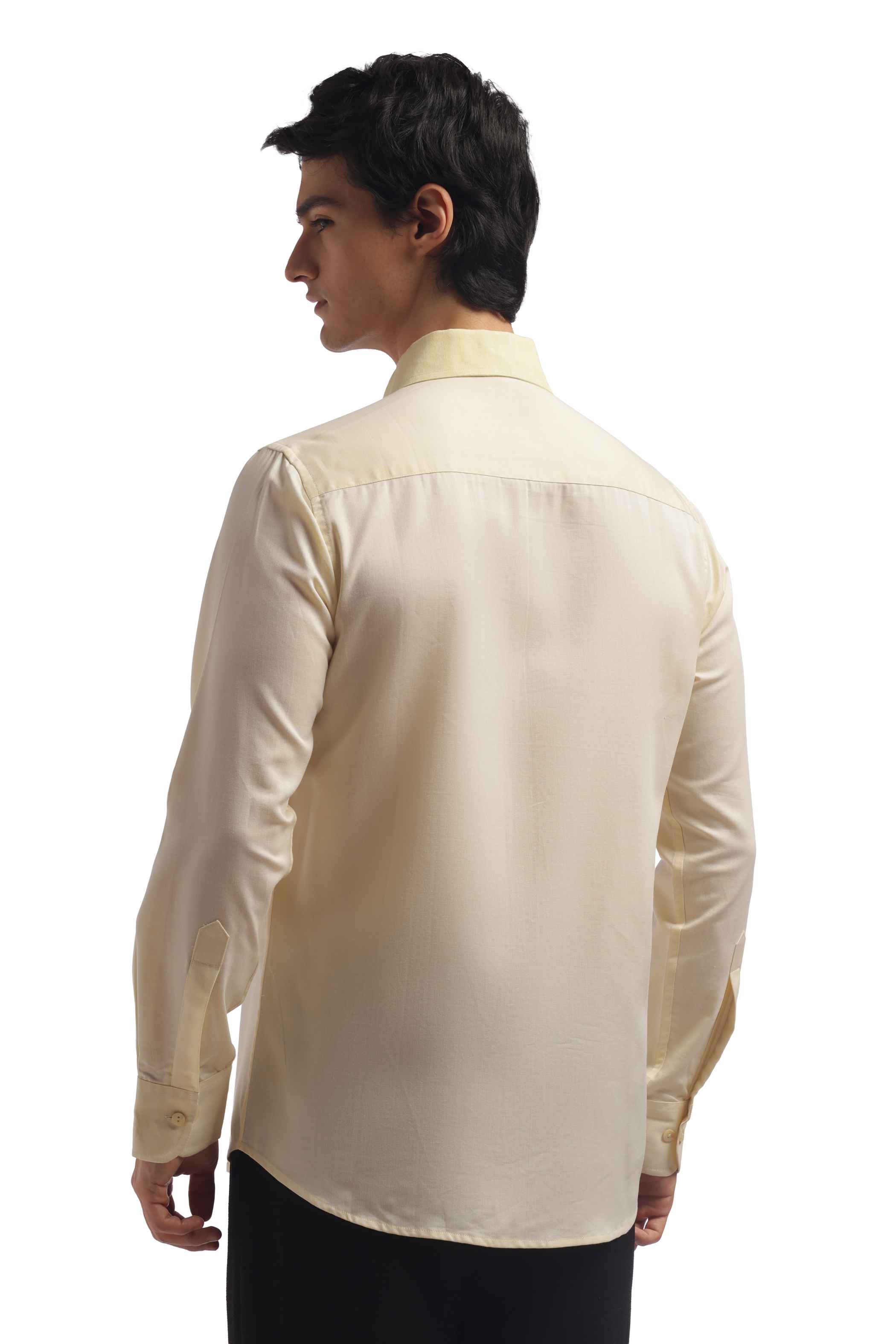 Light Yellow Relax Fit men Solid Shirt