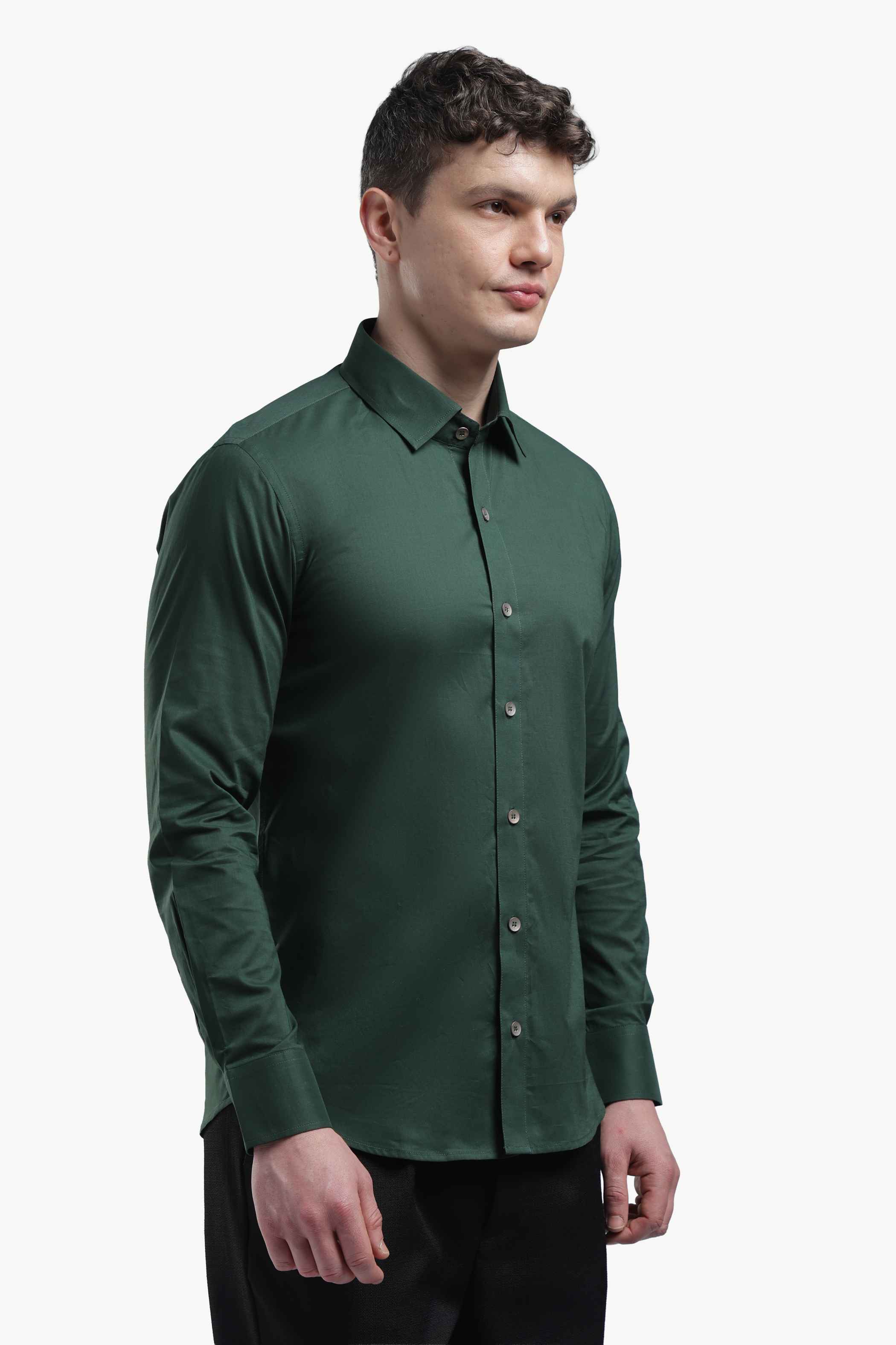 Bottle Green Relaxed Fit Shirt