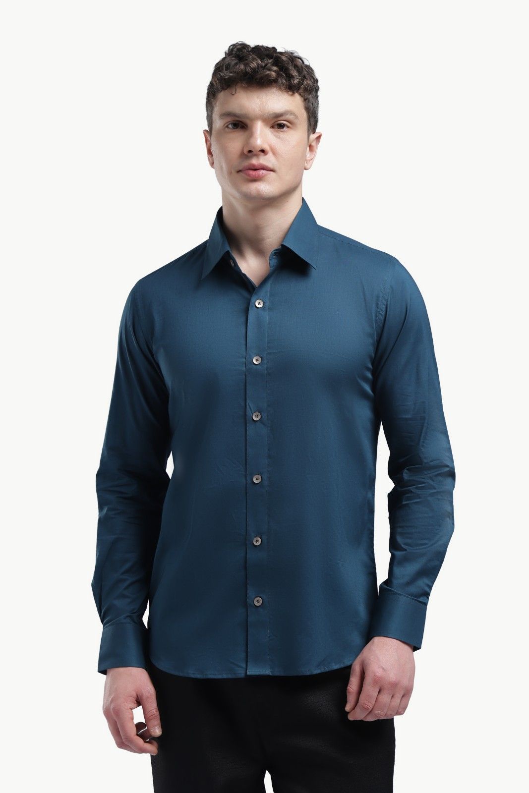 Peacock Blue Relax Fit Shirt
