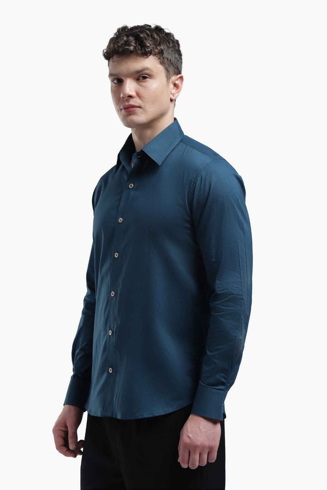 Peacock Blue Relax Fit Shirt