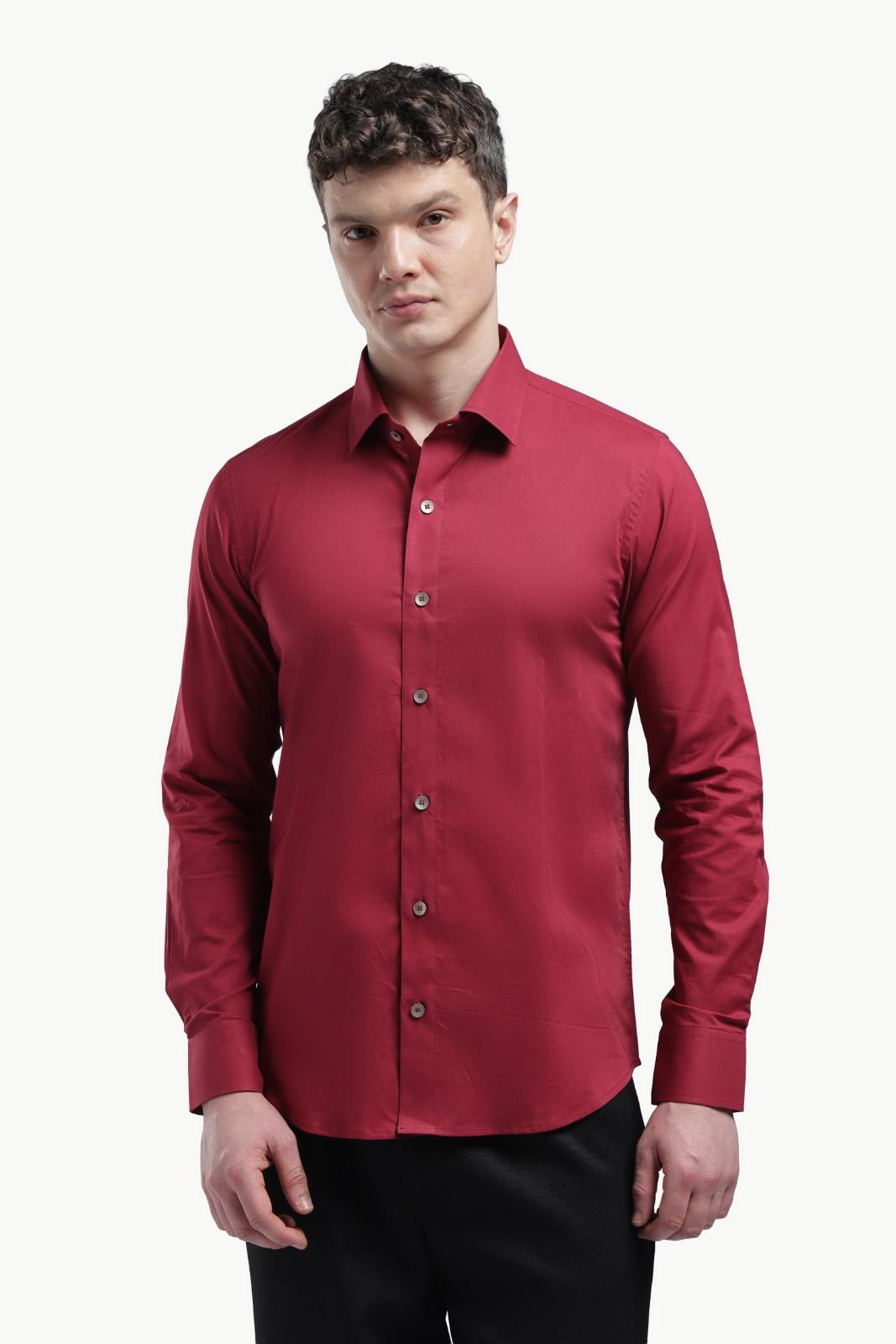 Dark Red Relax Fit Shirt