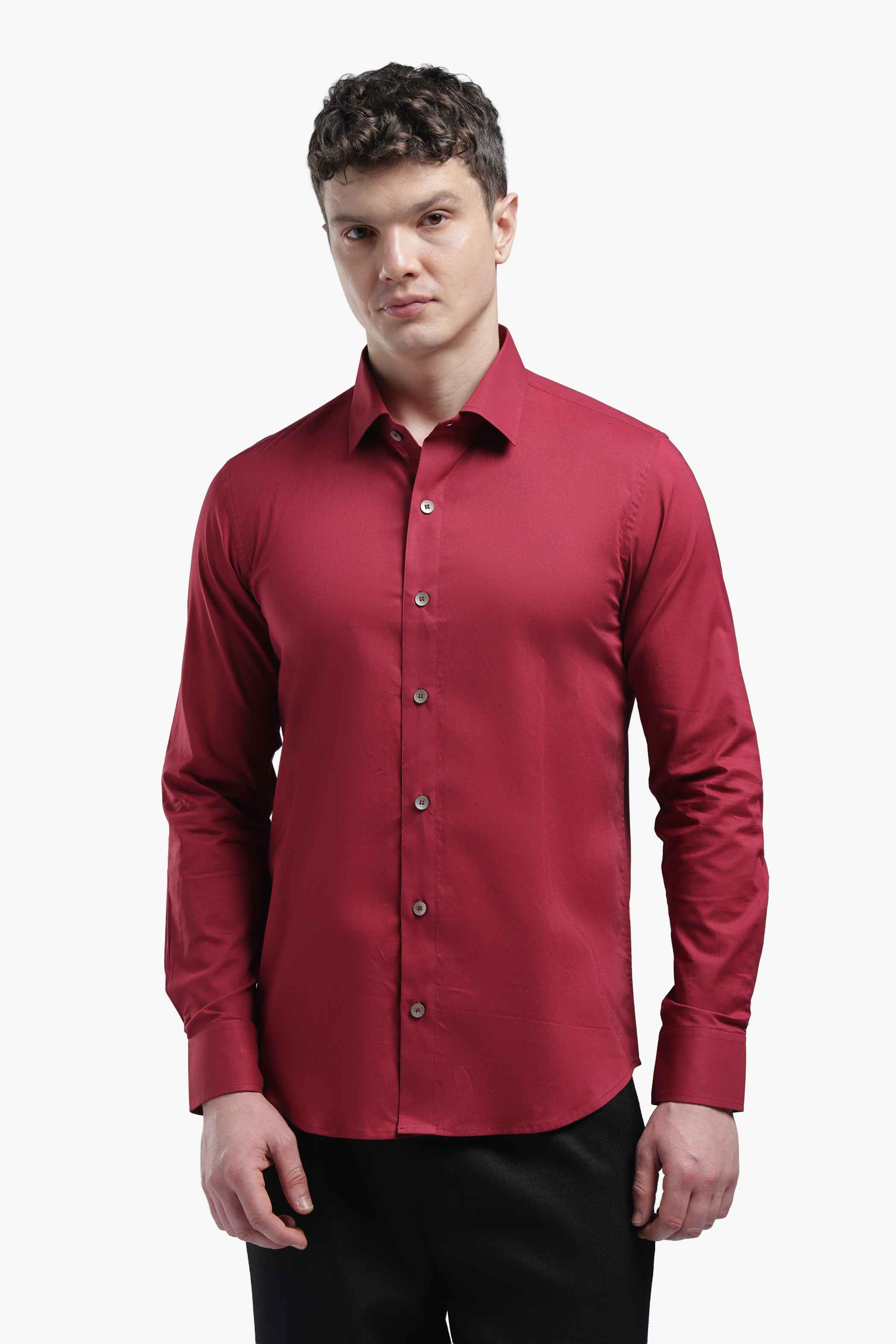 Maroon Placket Design Shirt