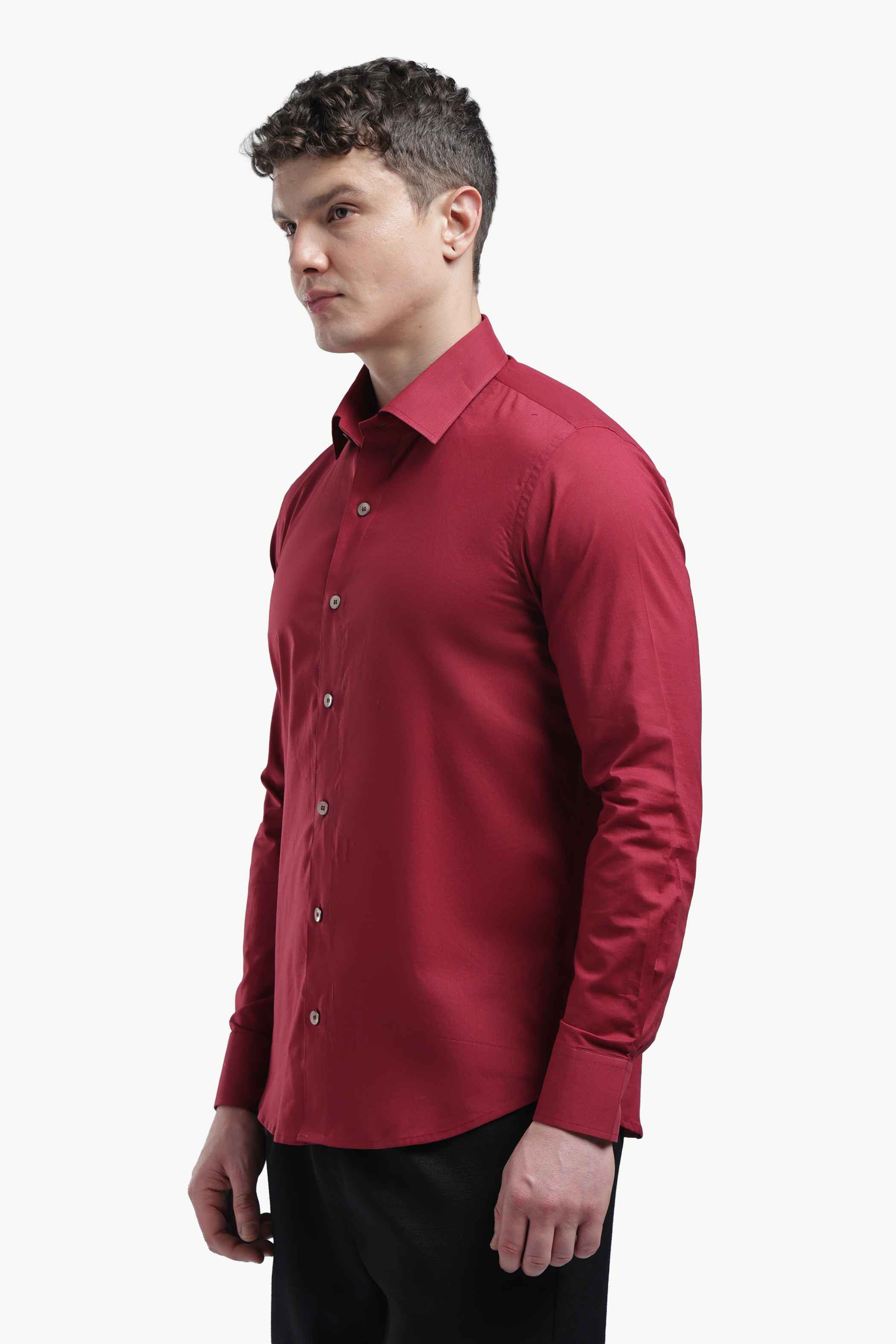 Maroon Placket Design Shirt